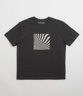 Mollusk Optic Wave T-Shirt - Faded Black OekoTexCertified