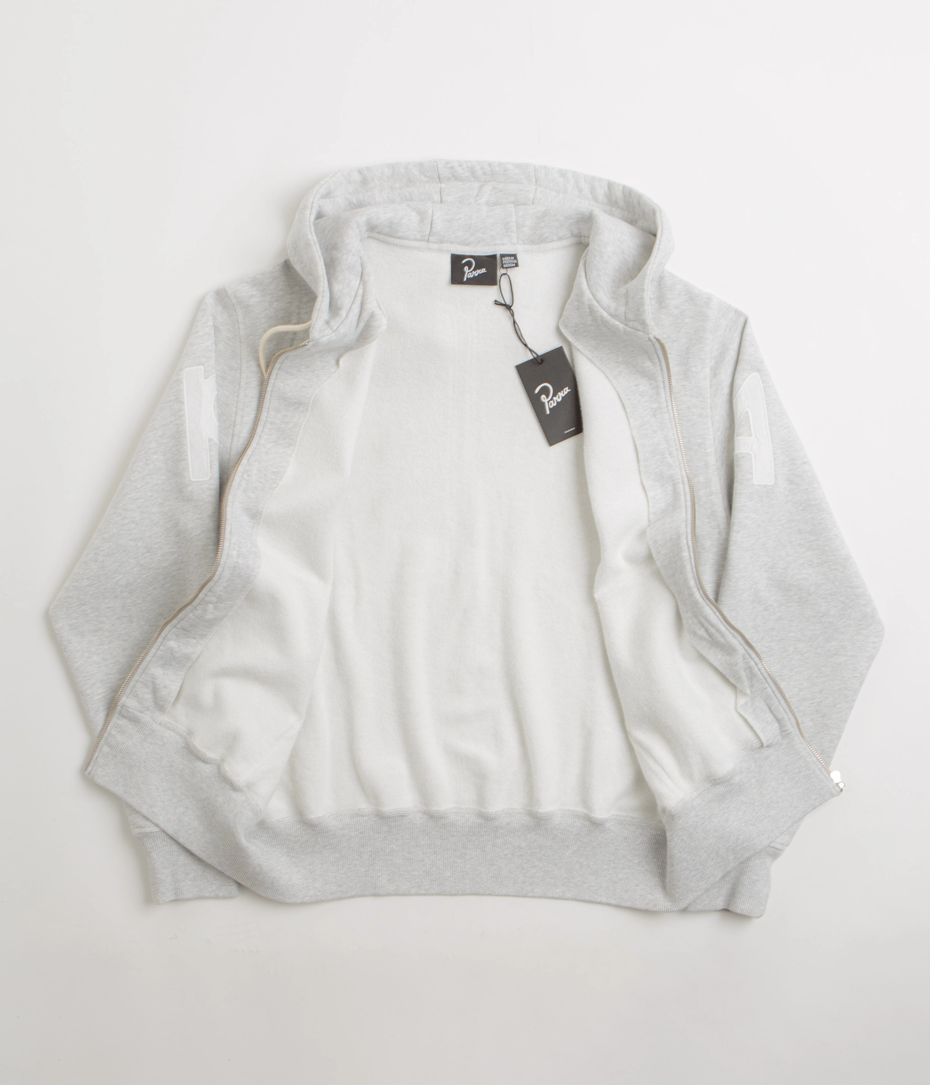 by Parra Word Salad Full Zip Hoodie - Heather Grey Luxury Feel