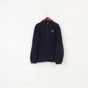 Soft and Warm Functional Layer Karrimor Men XXL Fleece Navy Blue Long Sleeve Full Zipper Collar Pockets Outdoor Winter Sweatshirt Top