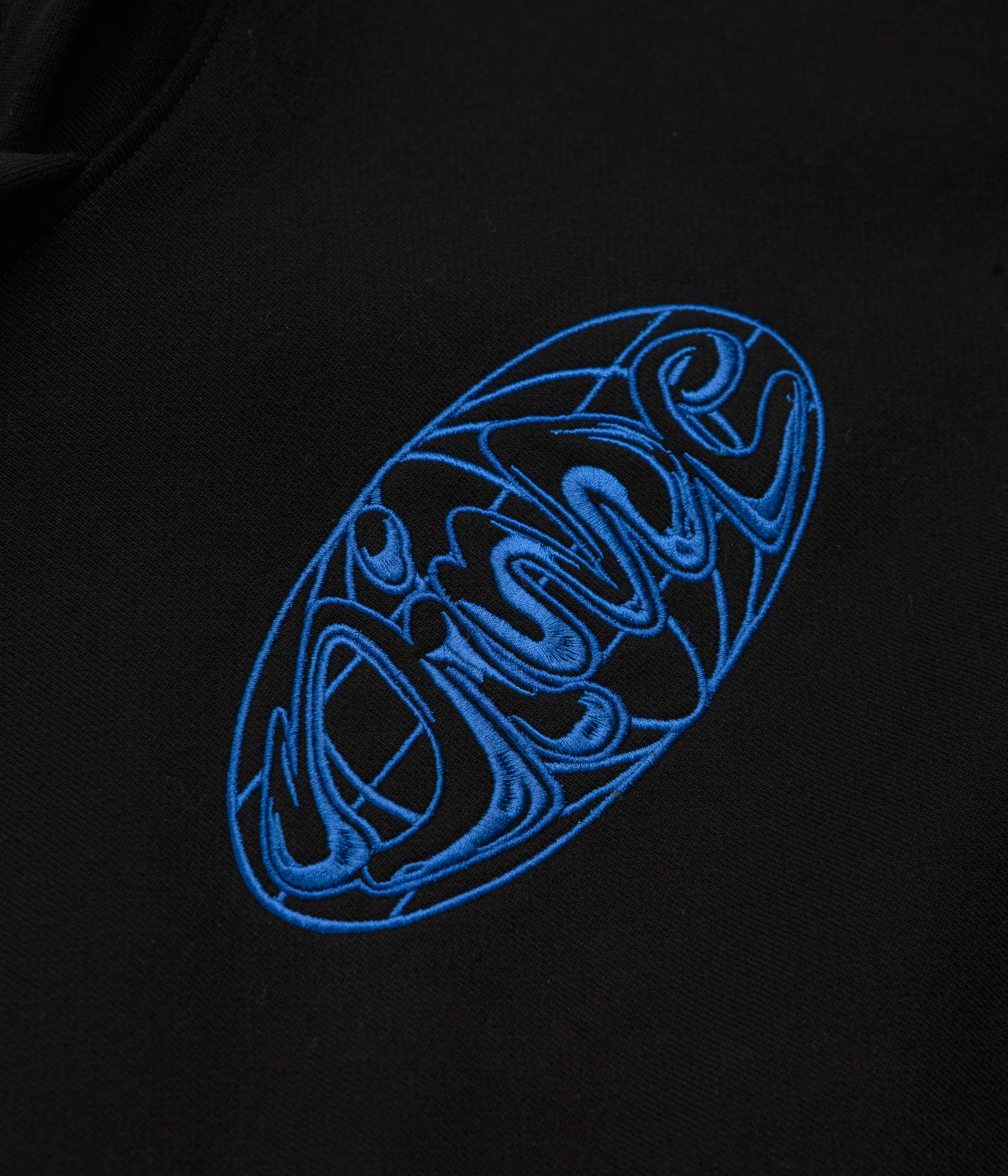 Ventilated Panels Dime Globe Hoodie - Black