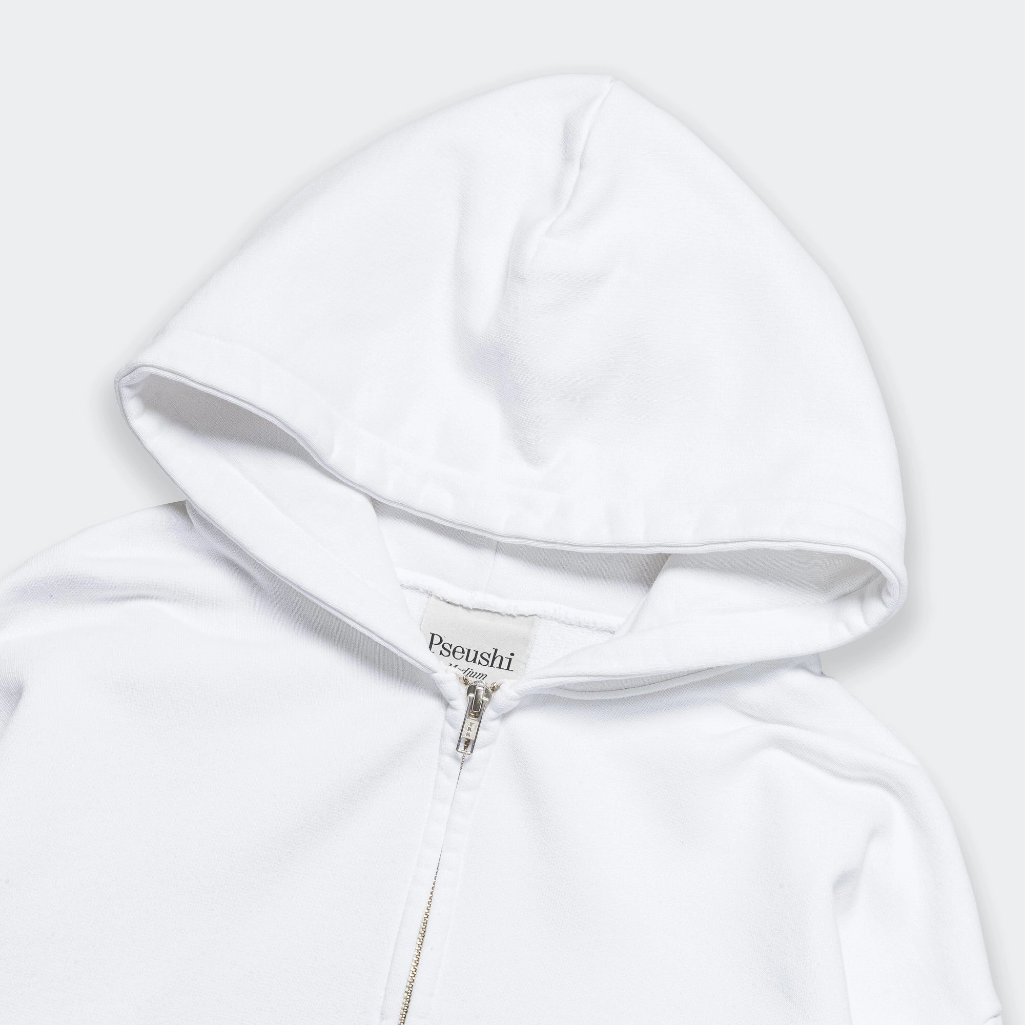 Embroidered Logo Sermon Zip Hoodie - White