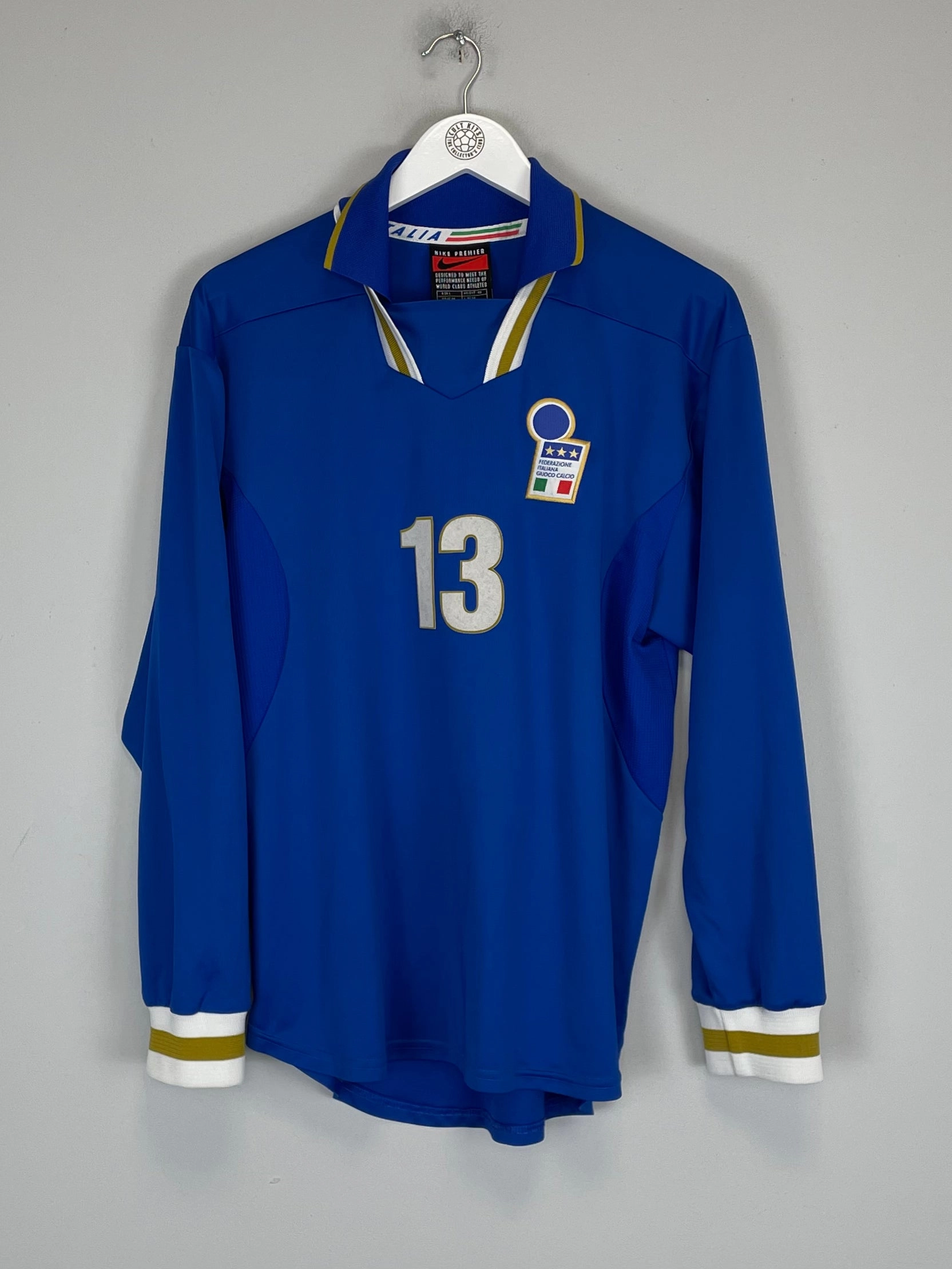 Reflective Safety Detailing Low Impact Manufacturing 1996/97 ITALY #13 L/S *PLAYER ISSUE* HOME SHIRT (L) NIKE
