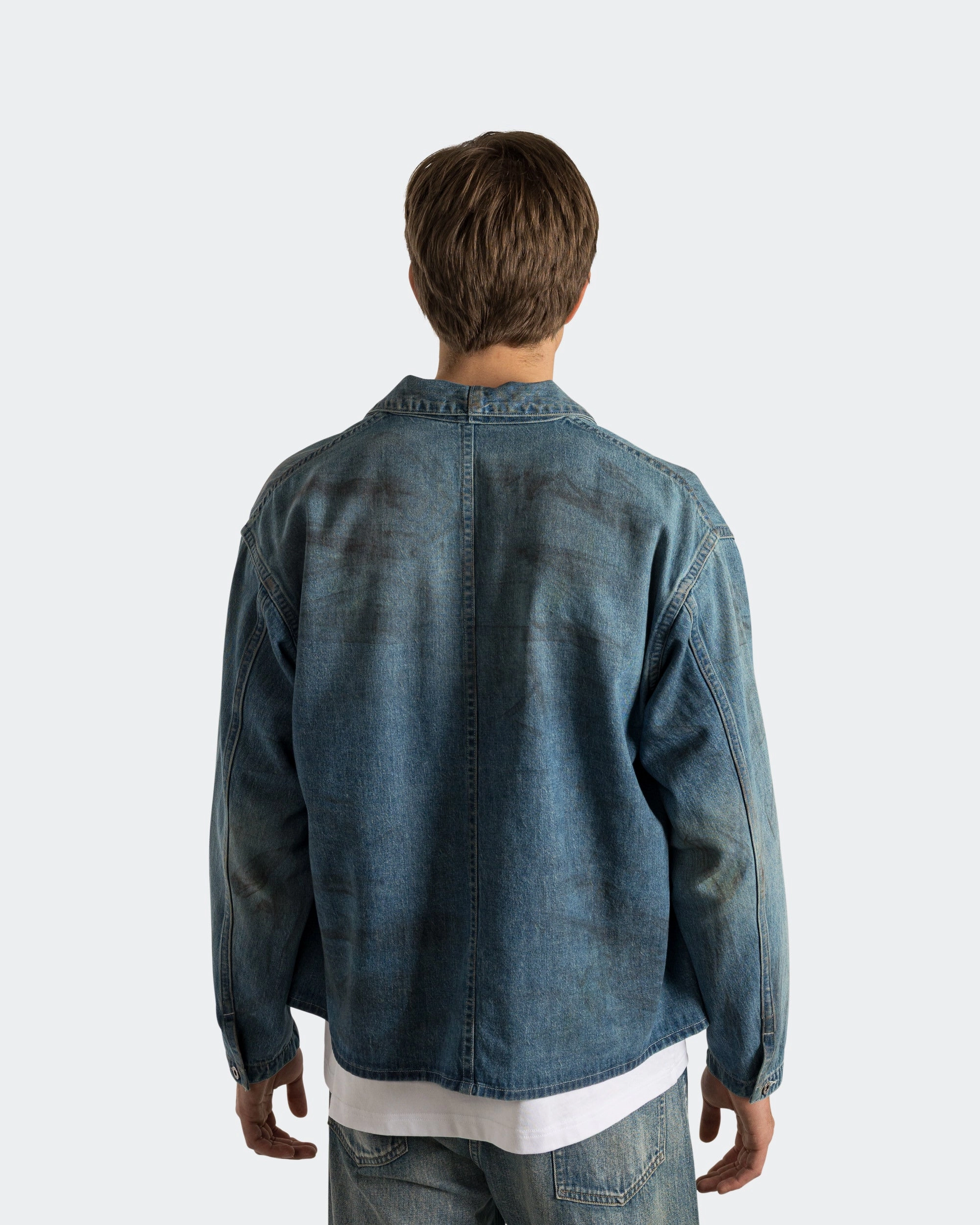 Airflow Optimization ExpandableSideGussets Vintage Denim Coverall Jacket - Indigo