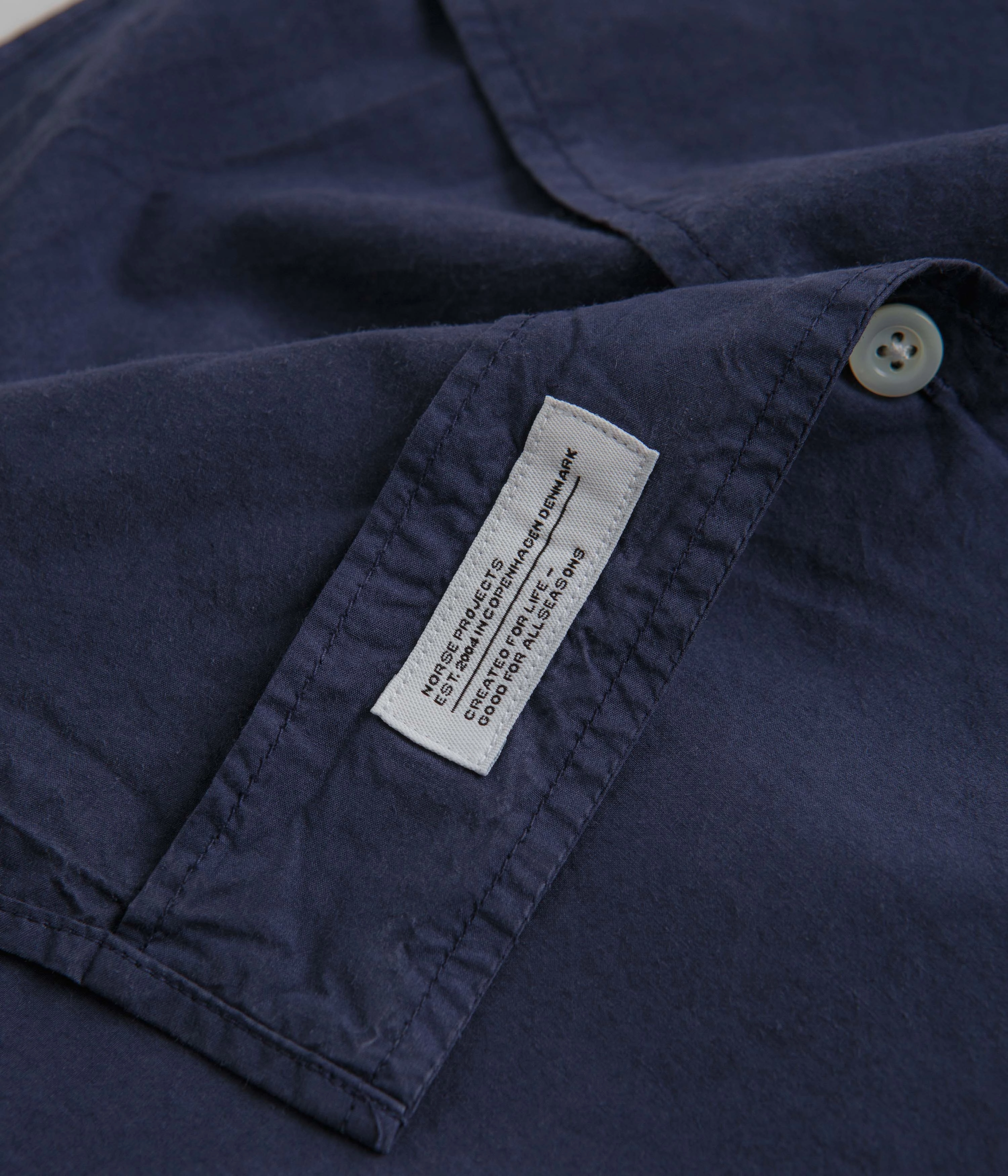Norse Projects Carsten Tencel Shirt - Calcite Blue Midweight Textile On-The-Go Style