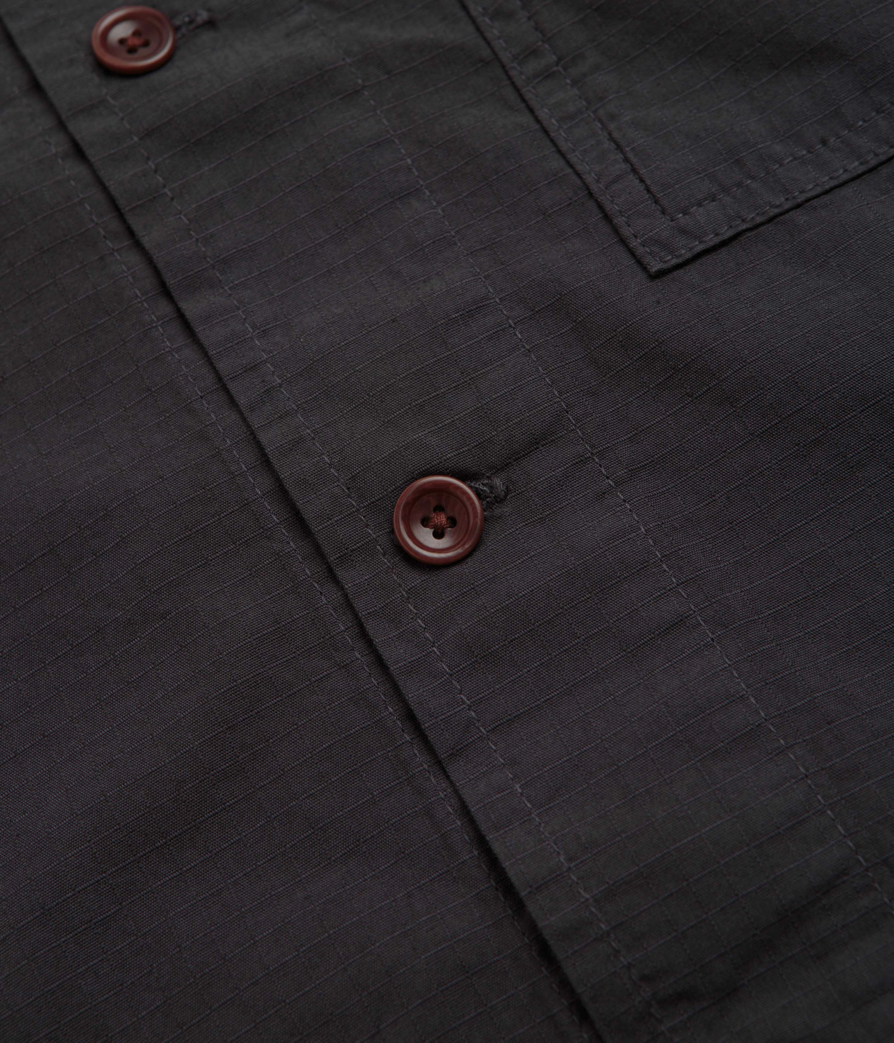 Service Works Ripstop FOH Jacket - Washed Black color fast Barrier Seam Construction