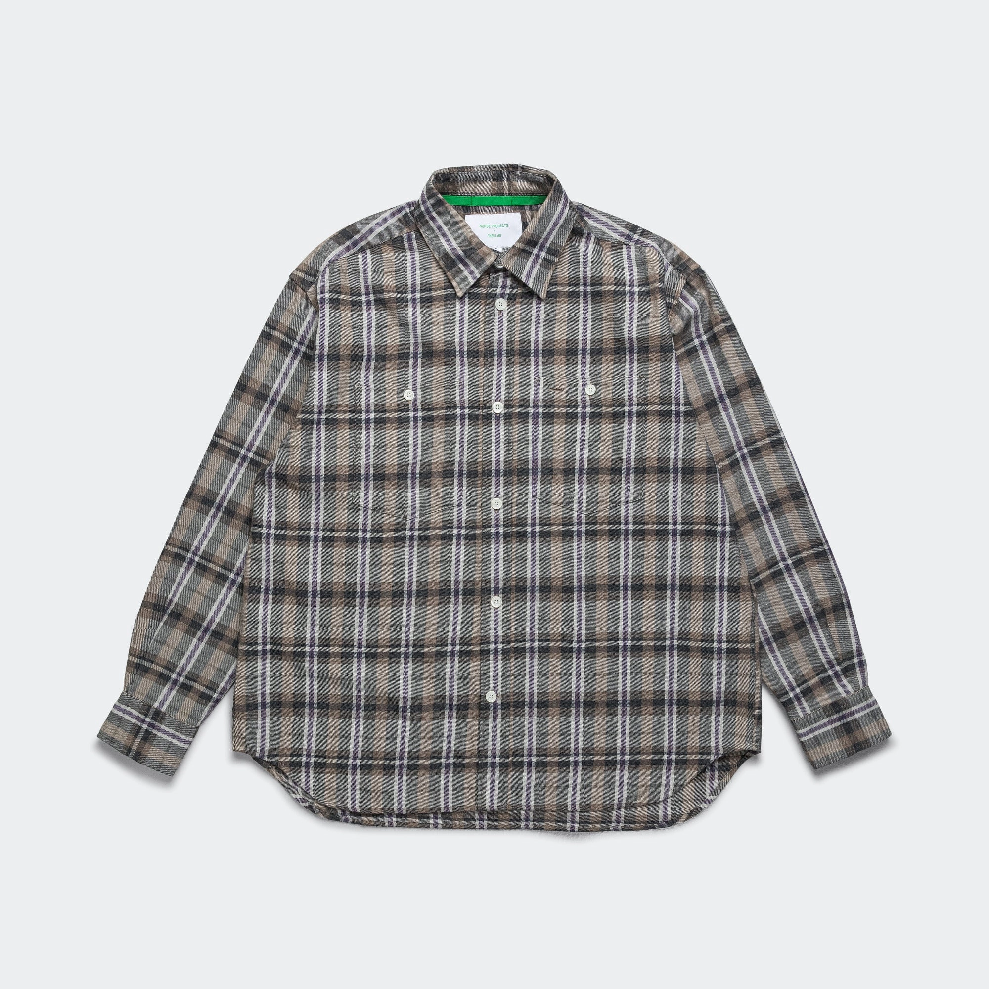 Evening Elegance Ole Oversized Check Shirt x UP THERE - Charcoal Grey