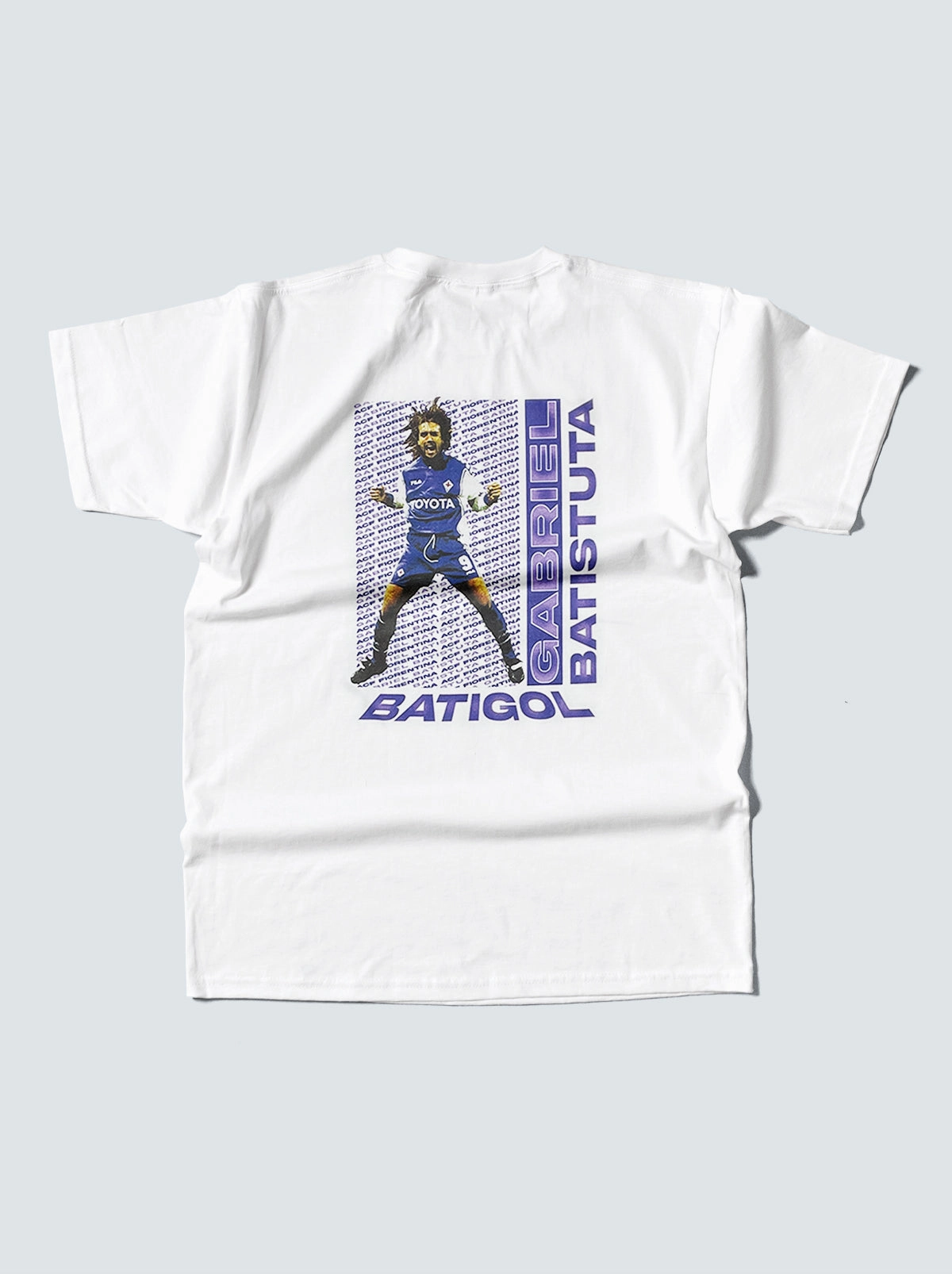 Relaxed Design Breathable Mesh Panels FIORENTINA BATIGOL BATISTUTA BOOTLEG TEE