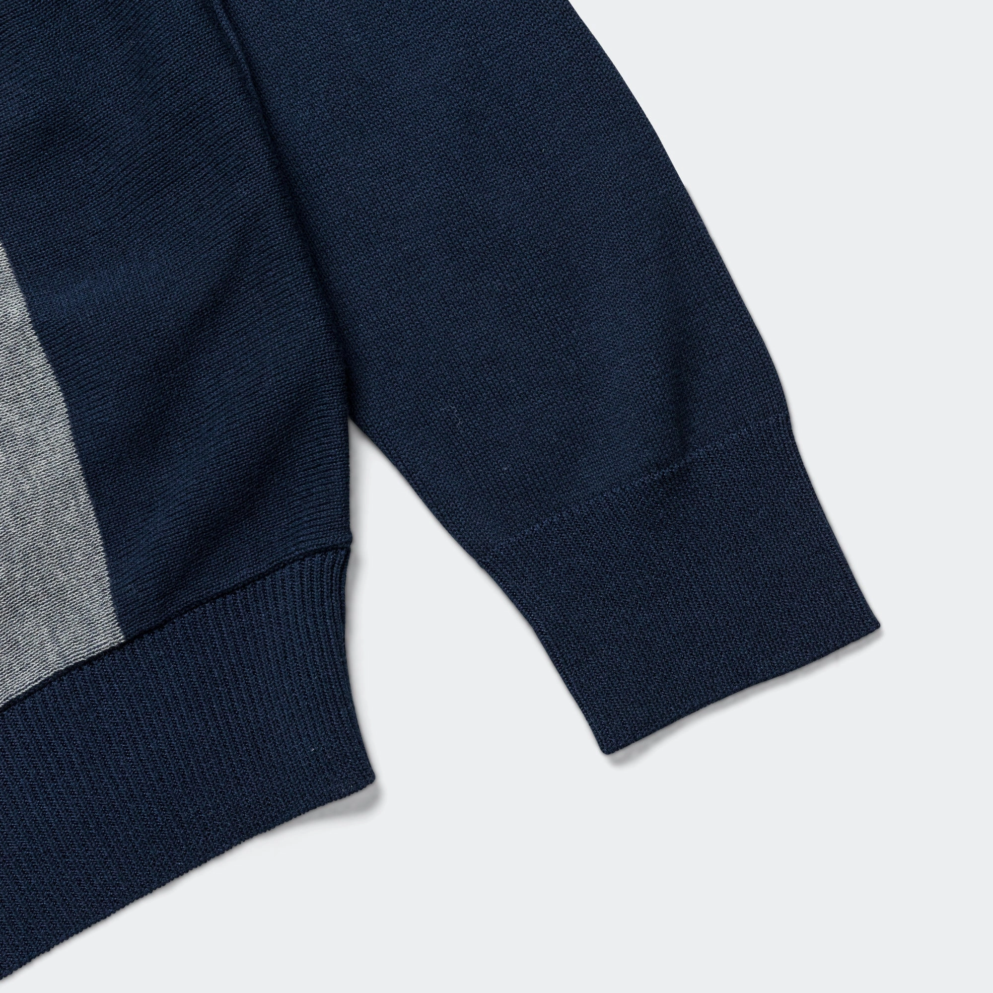 Vintage Style Knit Polo Stripe Argyle - Navy