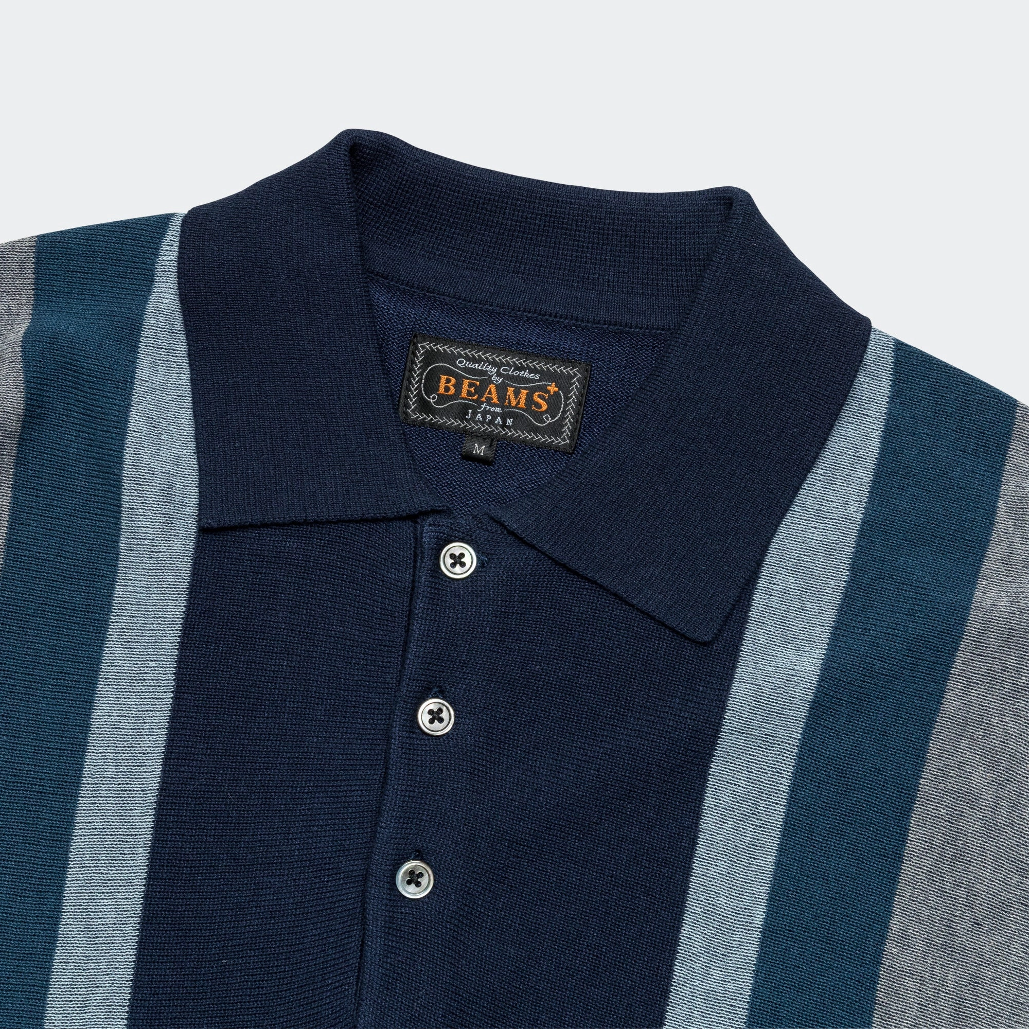 Knit Polo Stripe Argyle - Navy Plus size option