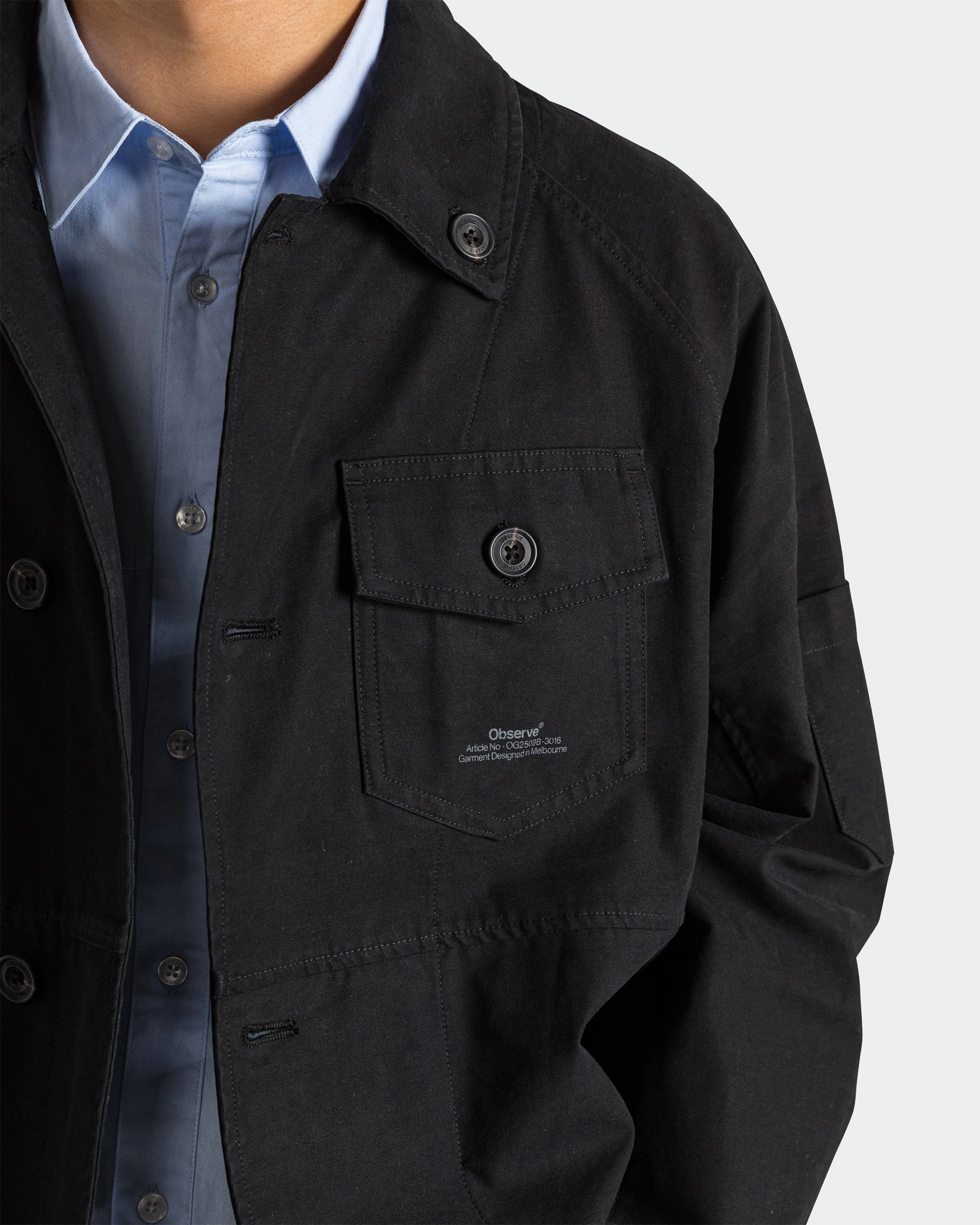 Panel Jacket - Black Travel Functional Wear Mesh Venting