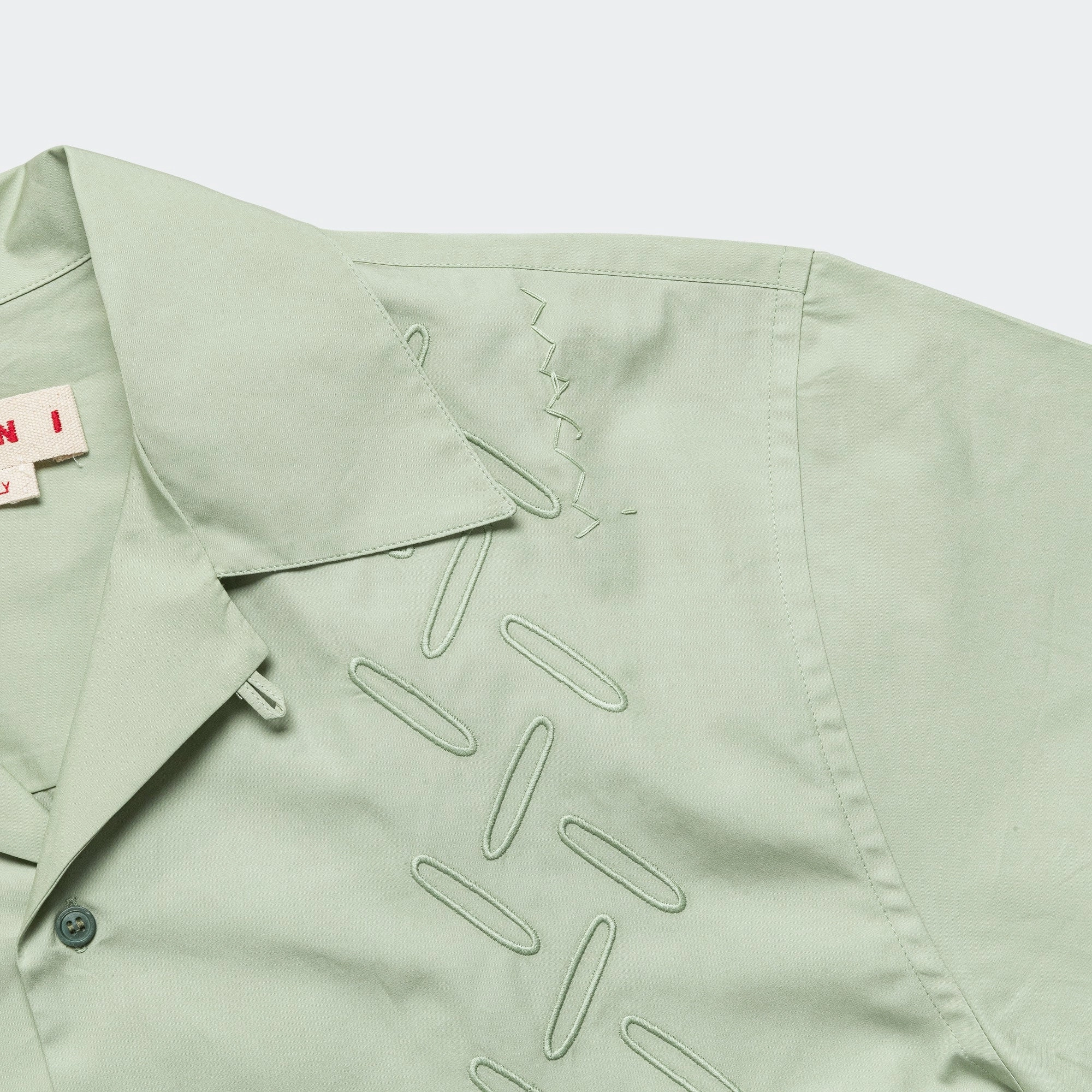 Reinforced Buttonholes Short Sleeve Pattern Cotton Shirt - Linden