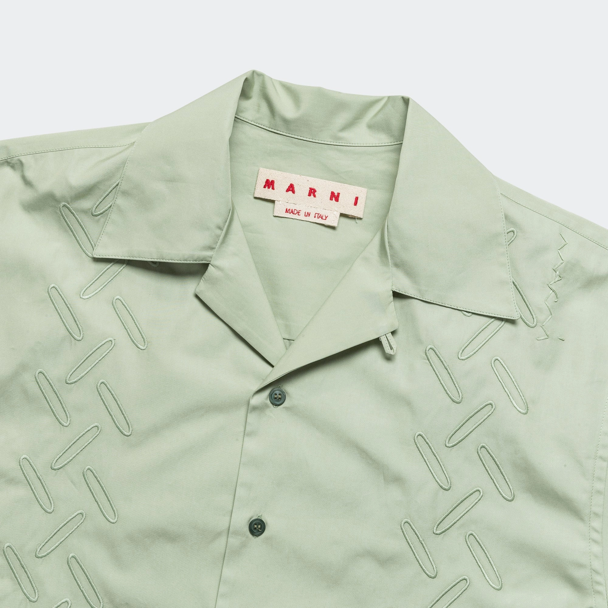 Short Sleeve Pattern Cotton Shirt - Linden Breathable Lining Structured Collar