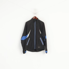 Pro Touch Men L Jacket Black Sportswear Reflective Vintage Zip Up Run Activewear Top Versatile Design