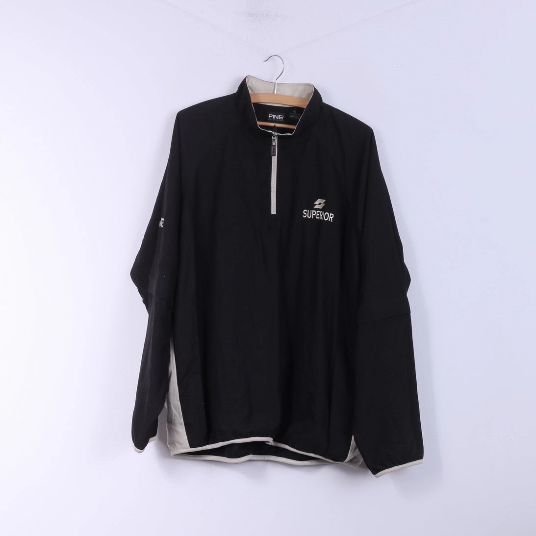 neutral - colored Ping Collection Mens XL Pullover Jacket Black Golf Zip Neck Superior Sportswear