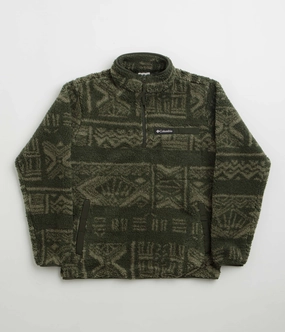 Core Fit Columbia Rugged Ridge High Pile Half Zip Fleece - Greenscape / Deschutes Days