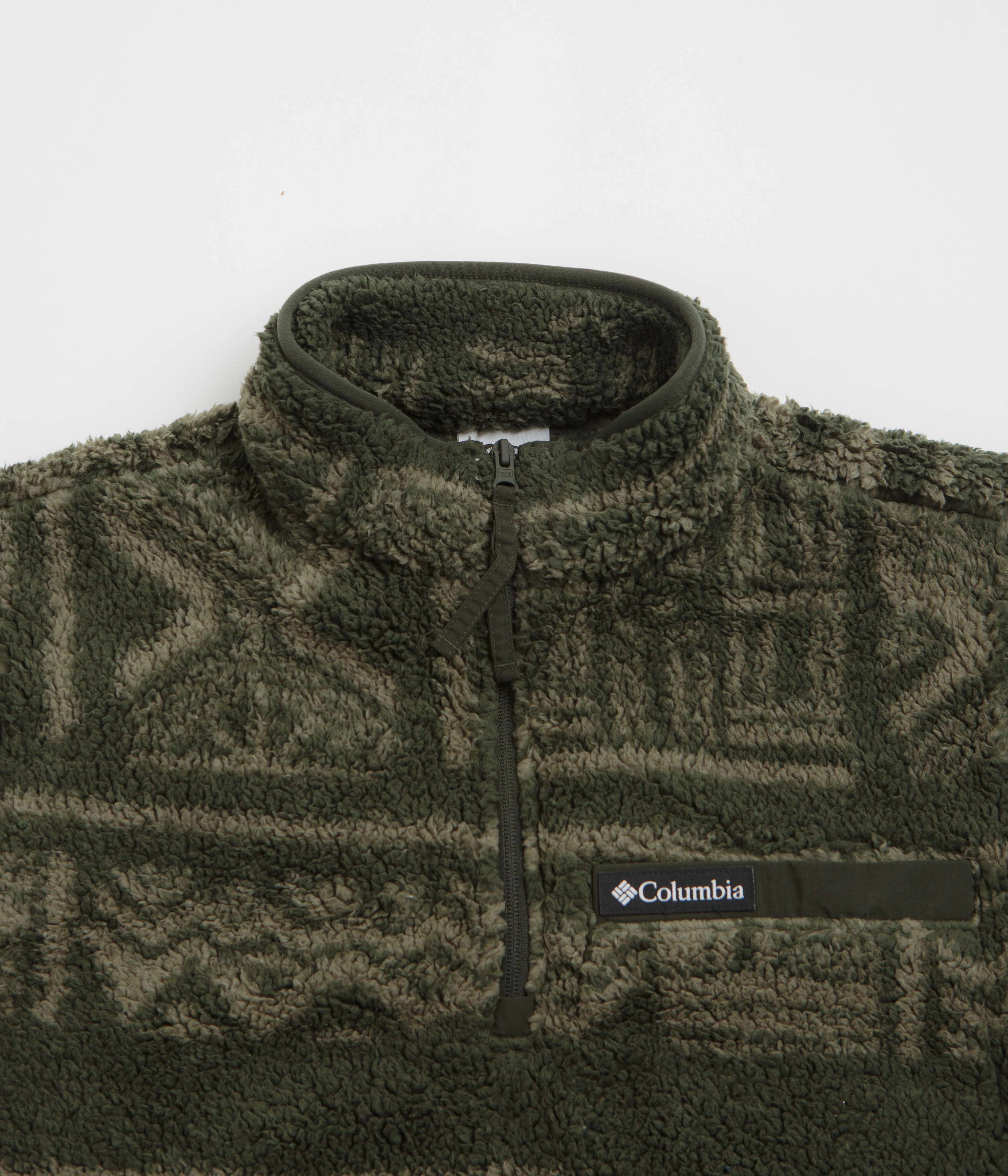 Columbia Rugged Ridge High Pile Half Zip Fleece - Greenscape / Deschutes Days Breathable Material