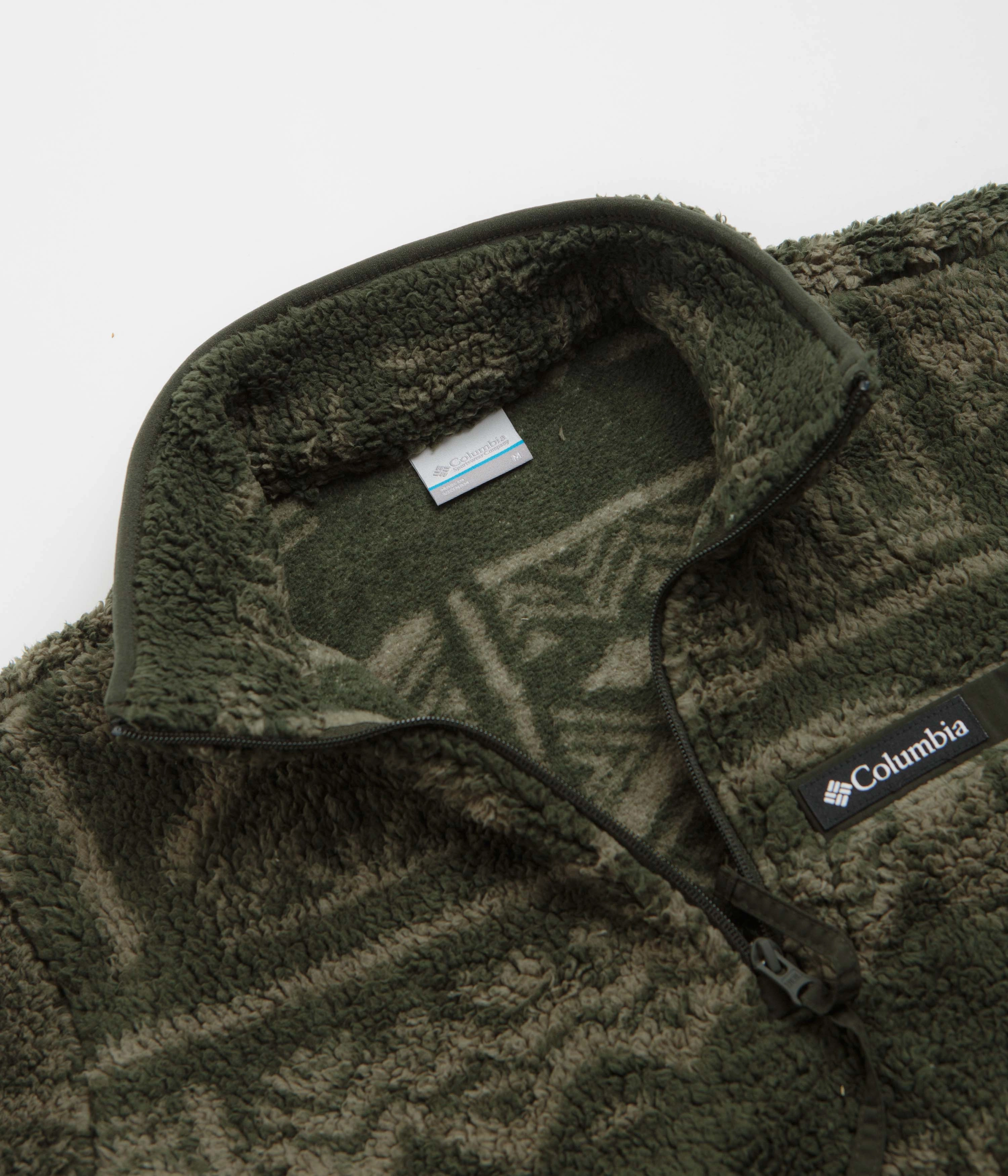 Insulated Shell Columbia Rugged Ridge High Pile Half Zip Fleece - Greenscape / Deschutes Days