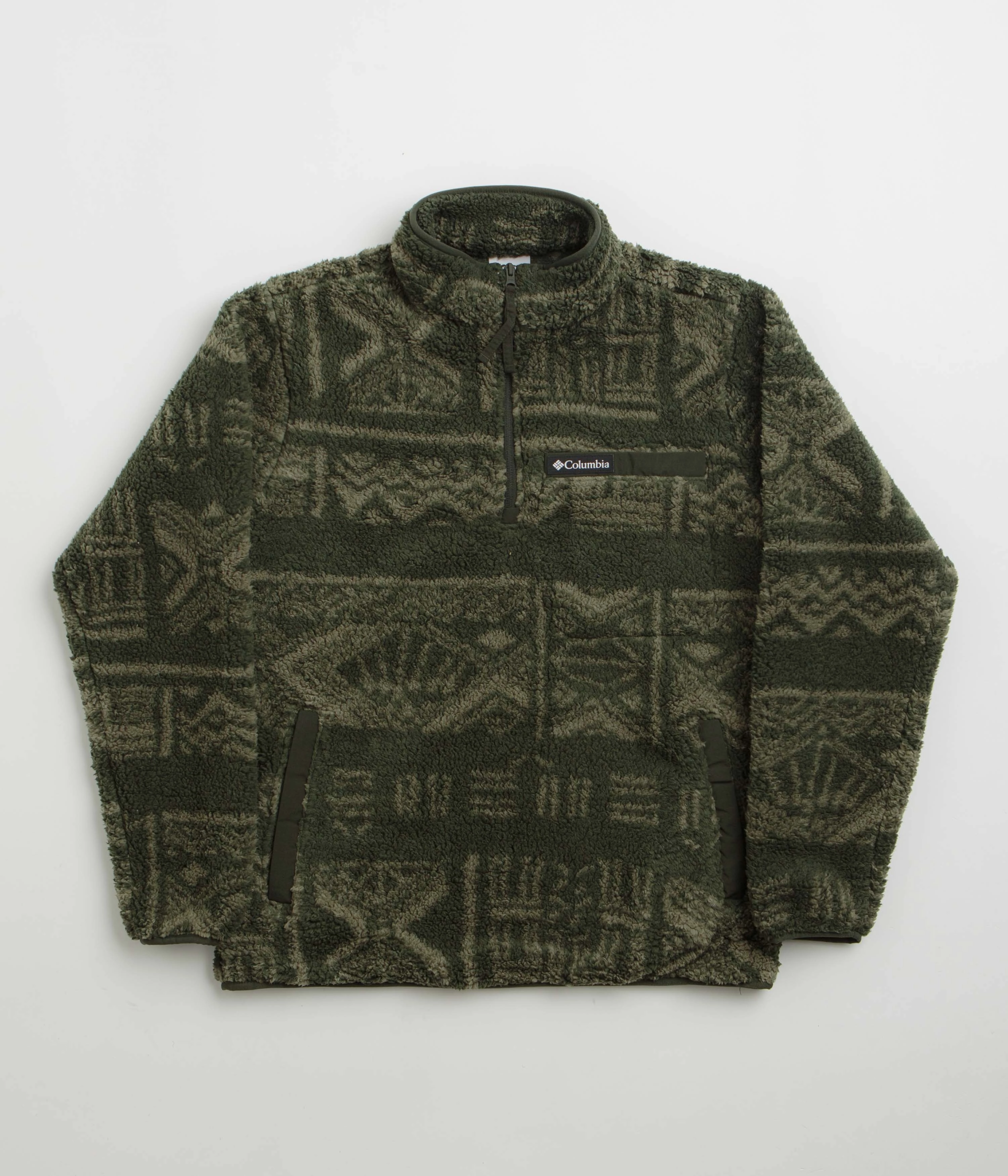 Core Fit Columbia Rugged Ridge High Pile Half Zip Fleece - Greenscape / Deschutes Days