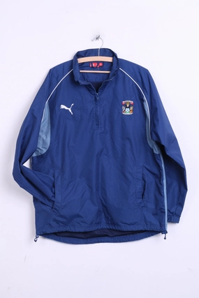 Program Puma Coventry City F.C. Mens M Nylon Jacket Zip Neck Navy Football