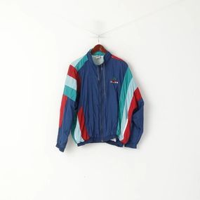 Puma International Men L Track Top Jacket Navy Vintage Nylon Festival Sport Top All Weather Performance