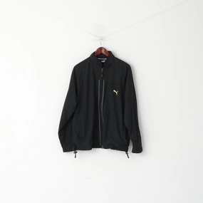 Puma Men M Jacket Black Activewear Reflective Lightweight Full Zipper Retro Sport Top Performance Edge Noise Reducing Zippers