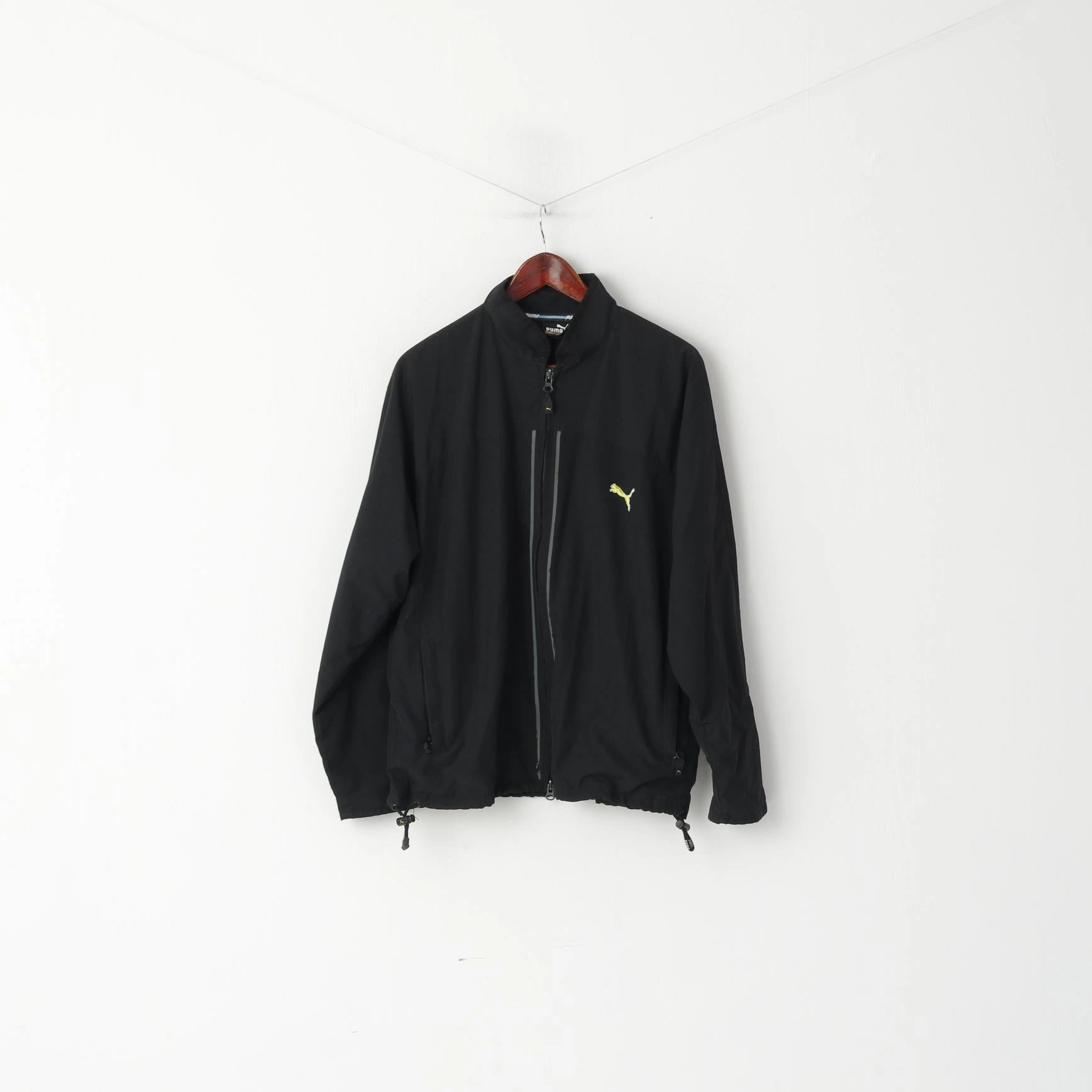 Puma Men M Jacket Black Activewear Reflective Lightweight Full Zipper Retro Sport Top Performance Edge Noise Reducing Zippers