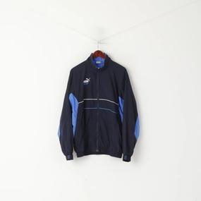 Smart Wear Puma Men M Jacket Navy VIntage Sportswear King Mesh Lined Activwear Training Top