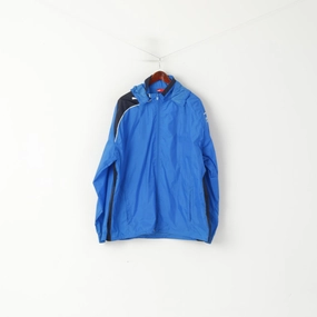 Adore Puma Men XL Jacket Blue Nylon Waterproof Hooded Outdoor Full Zip Top