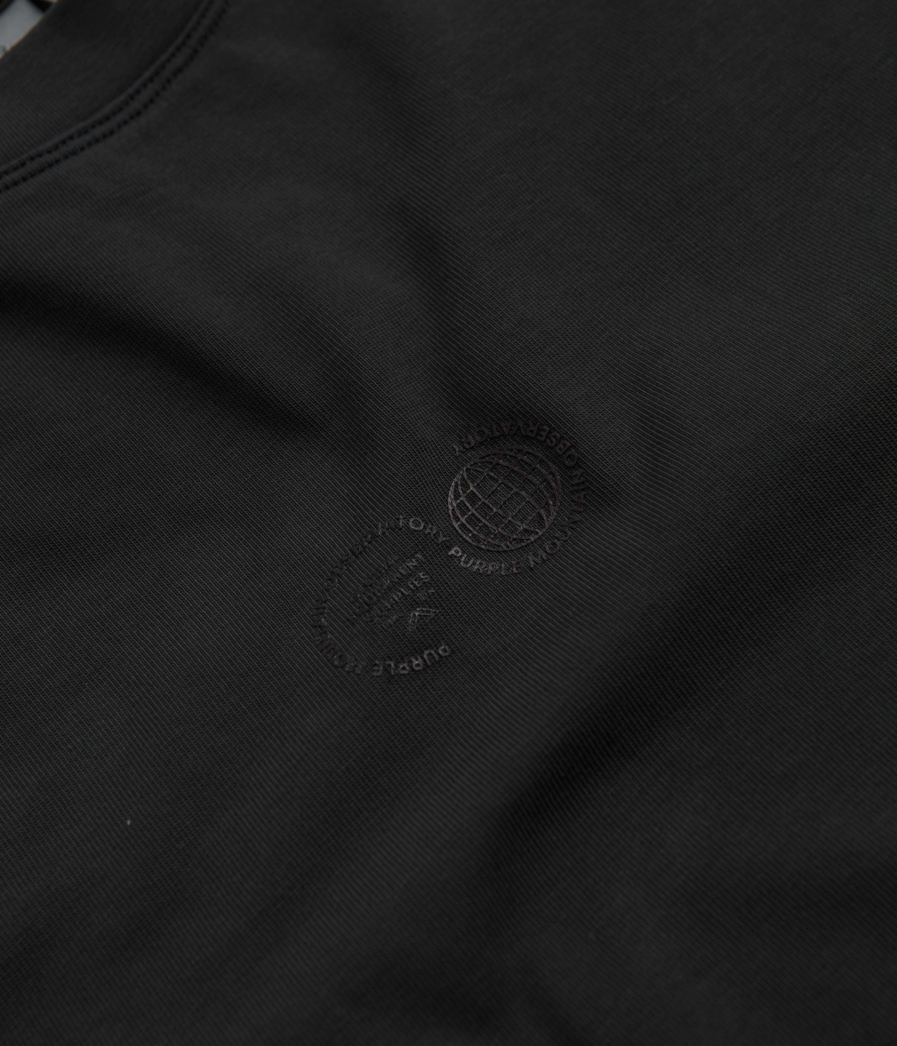 Distressed Hem Finish Purple Mountain Observatory Garment Dyed T-Shirt - Black