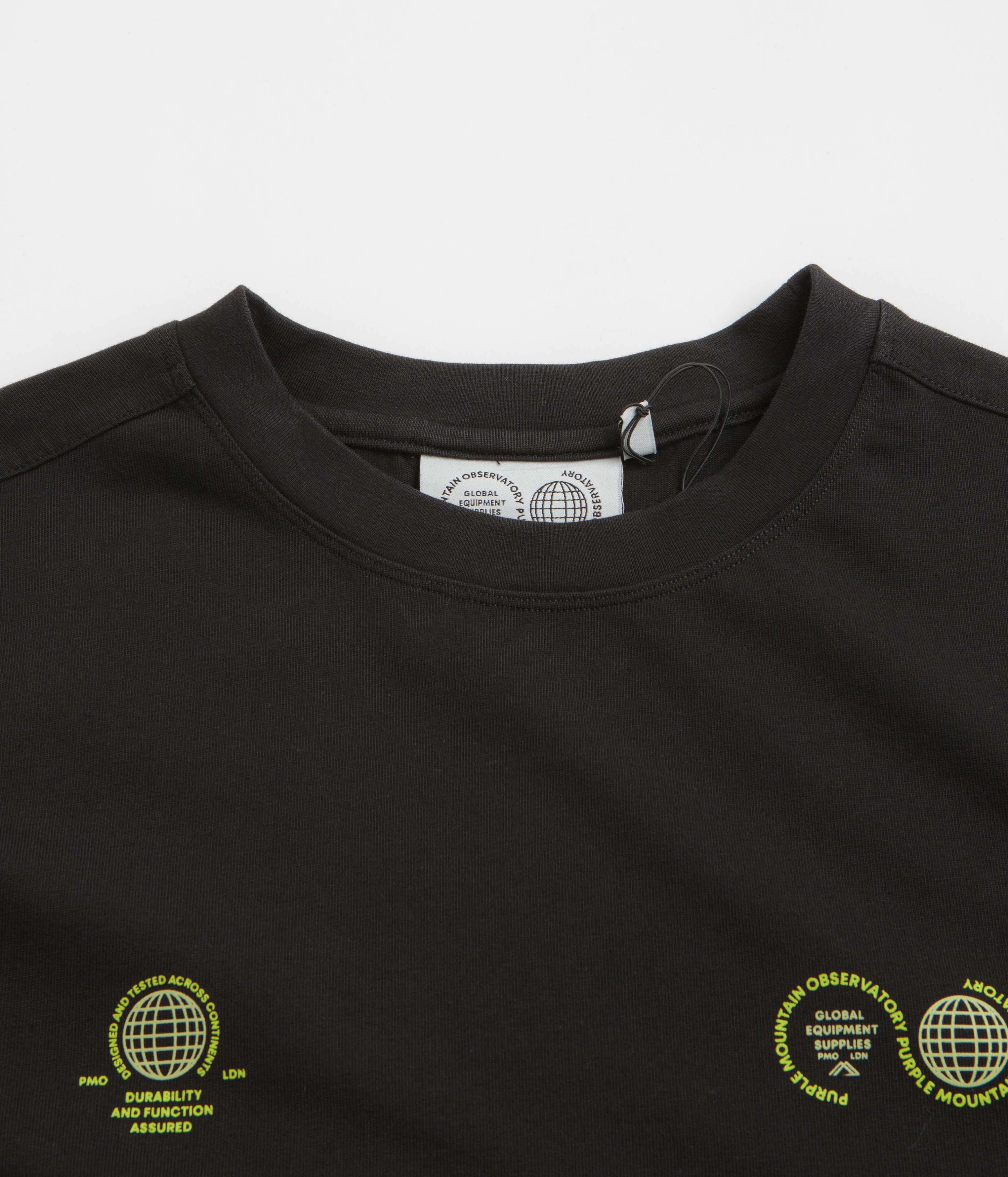 LowImpactDye Everyday Style Purple Mountain Observatory Globe T-Shirt - Black