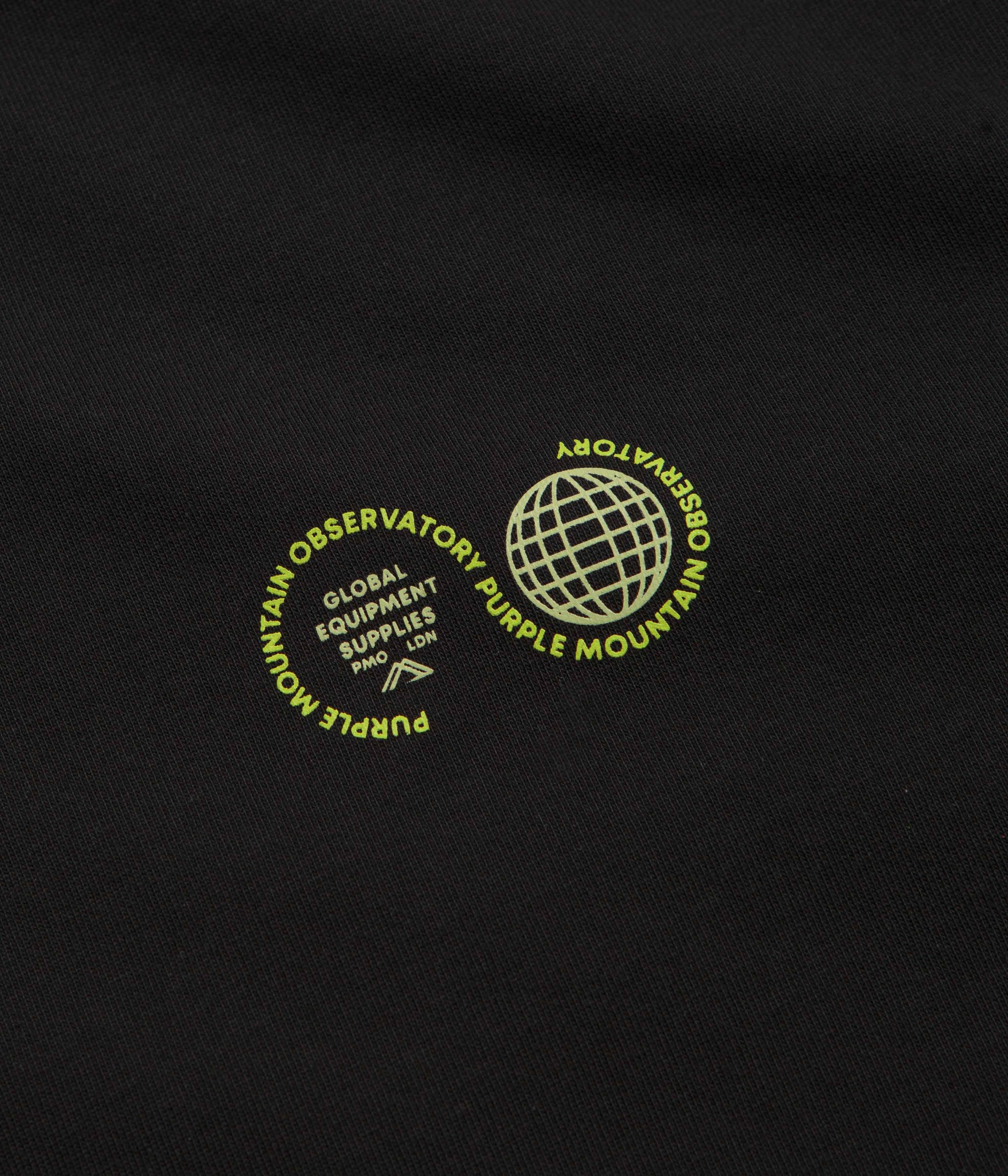 Purple Mountain Observatory Globe T-Shirt - Black Eco Friendly Material