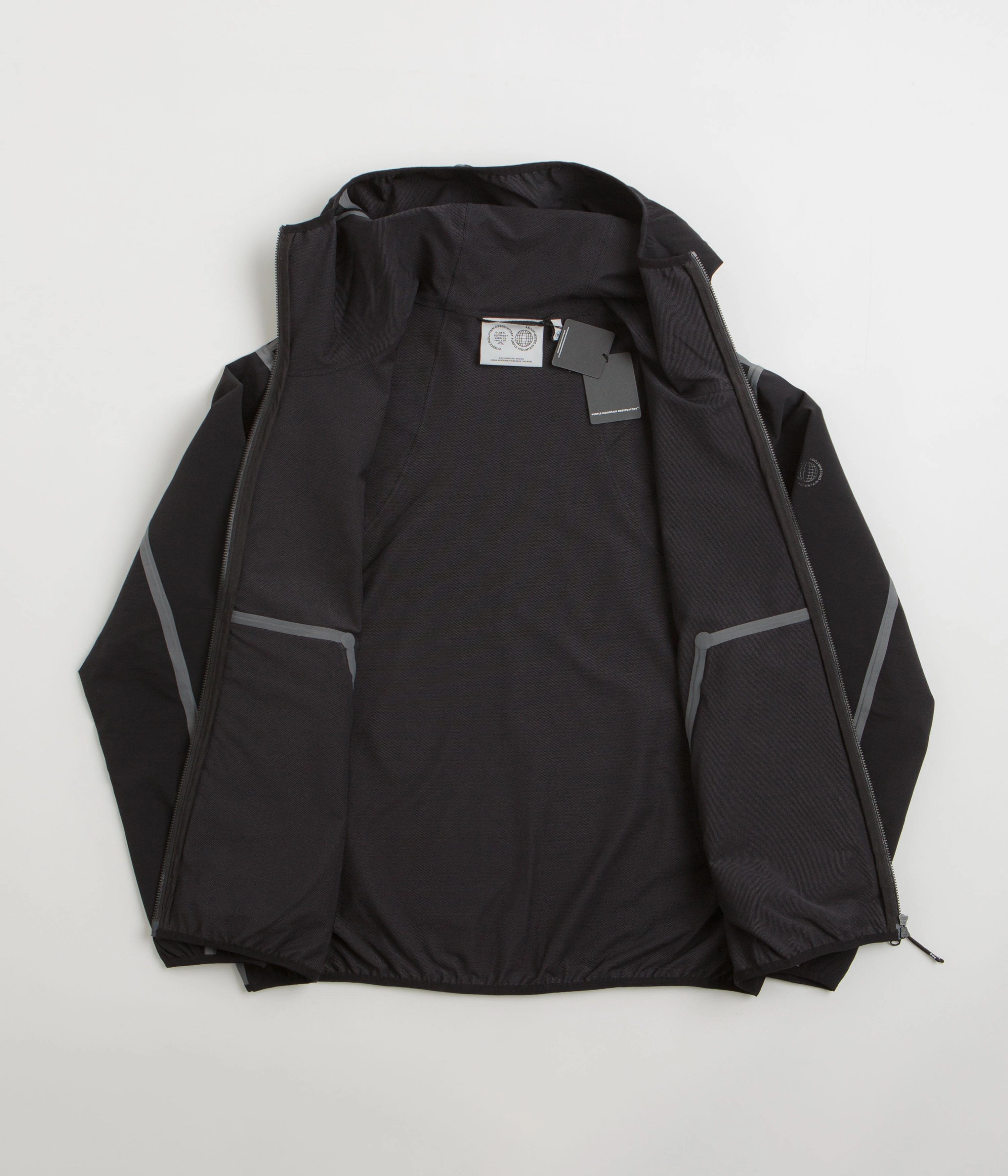 Purple Mountain Observatory Soft Shell Balaclava Jacket - Black Trail Layer Perforated Underarm Vents