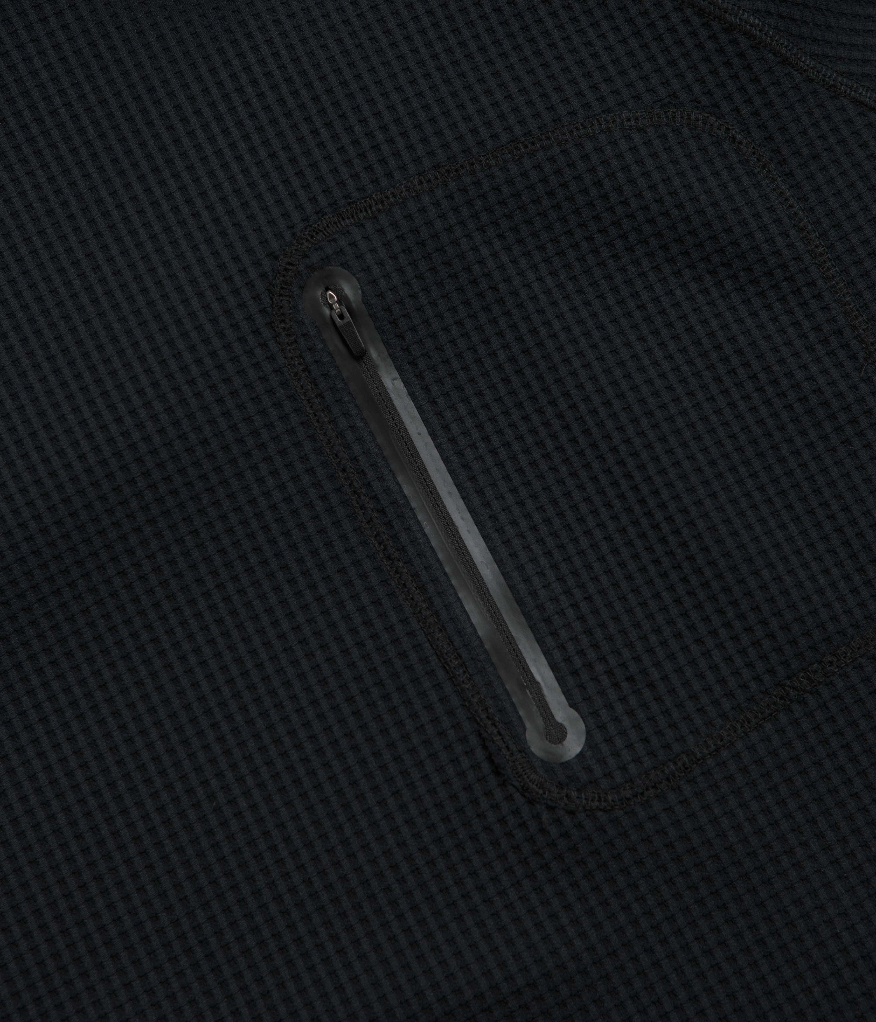 Sparkly details Purple Mountain Observatory Waffle Balaclava Hoodie - Black