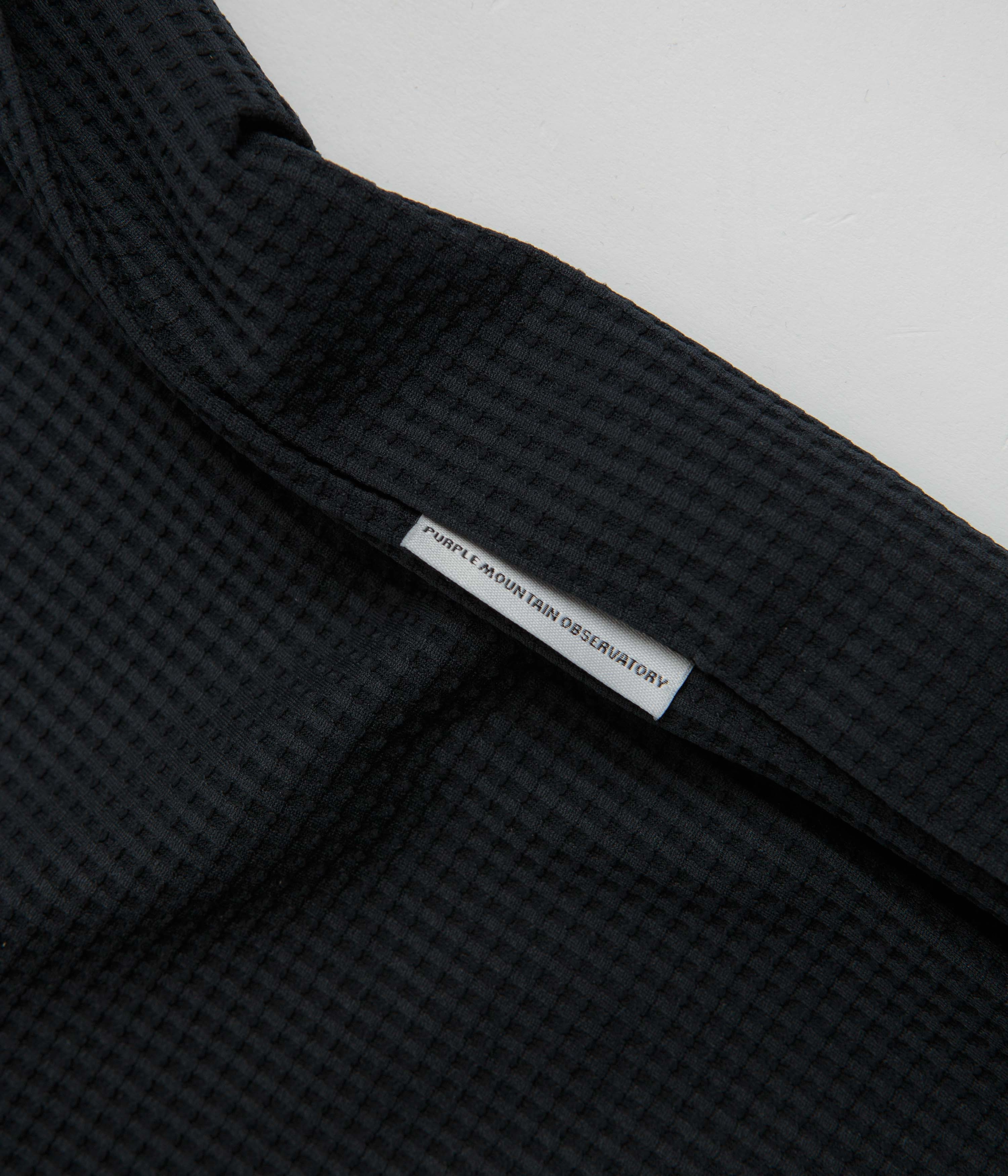 Panda like Street Ease Purple Mountain Observatory Waffle Balaclava Hoodie - Black