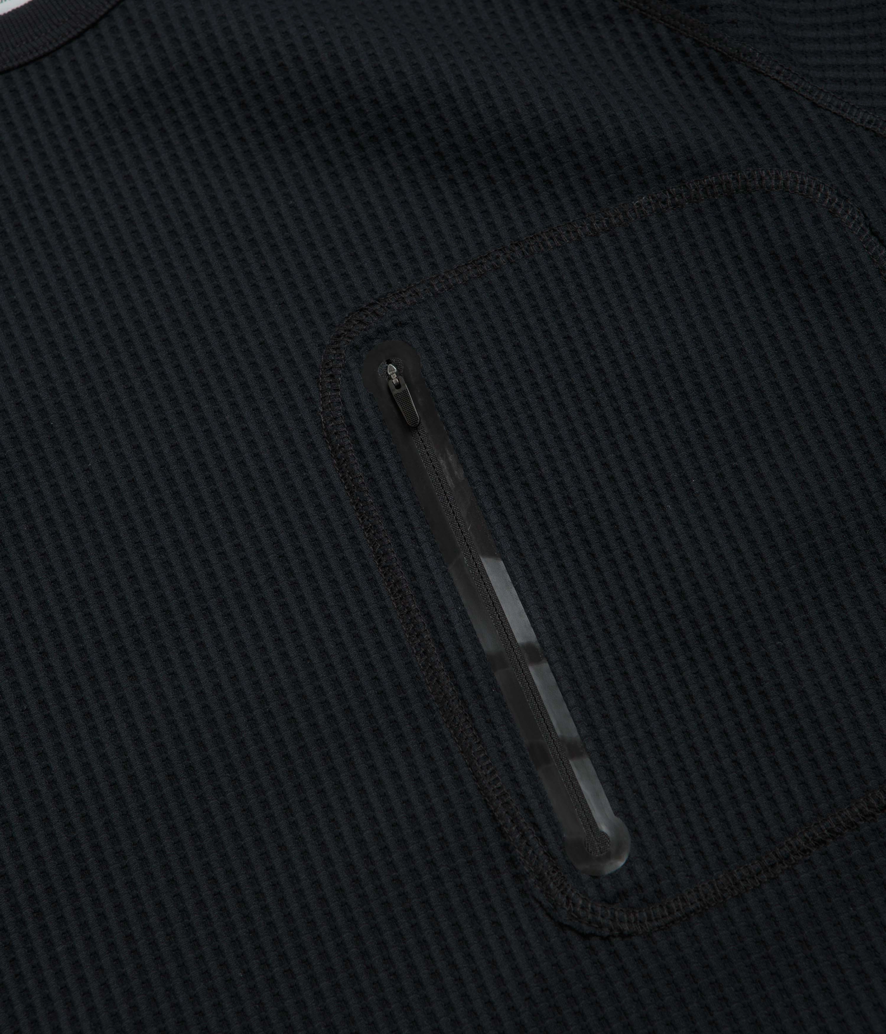 UV Protective Fabric All-Season Comfort Purple Mountain Observatory Waffle Long Sleeve T-Shirt - Black