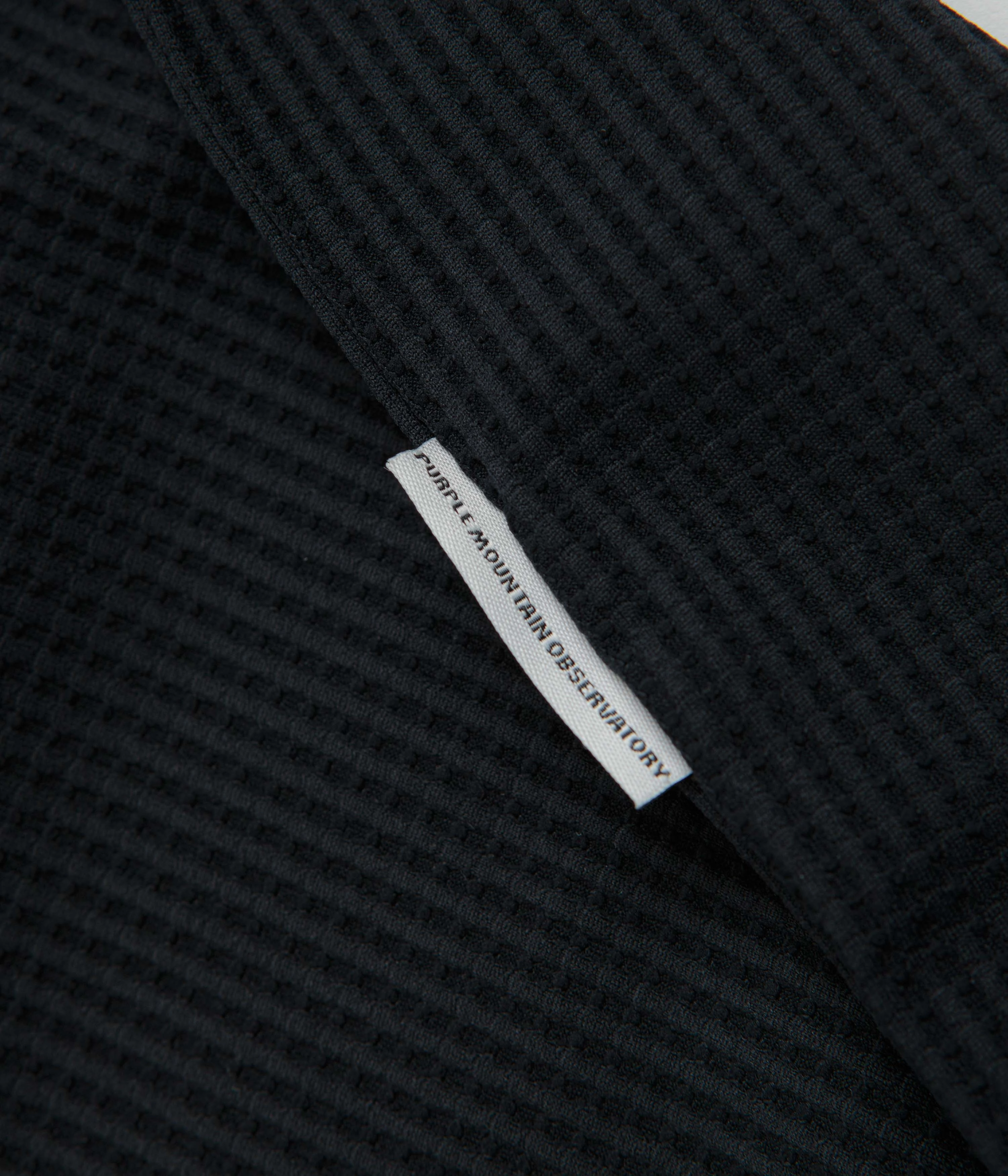 Fashionable Comfort Purple Mountain Observatory Waffle Long Sleeve T-Shirt - Black