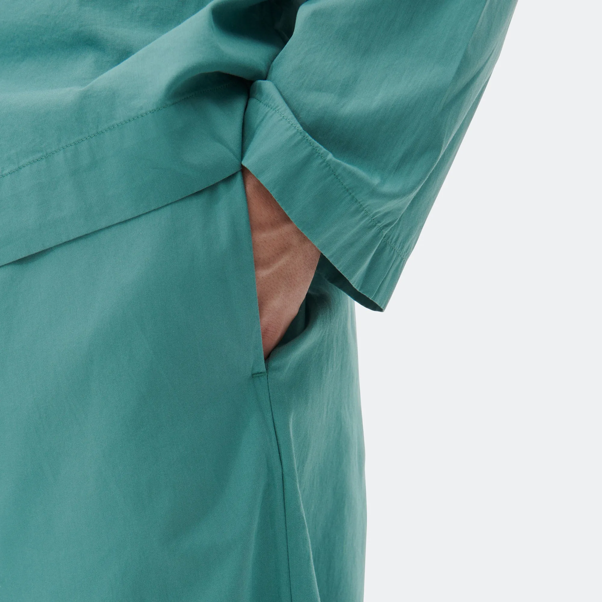 Pyjama Shorts - Vintage Green Cotton Poplin Party outfit Street Ready