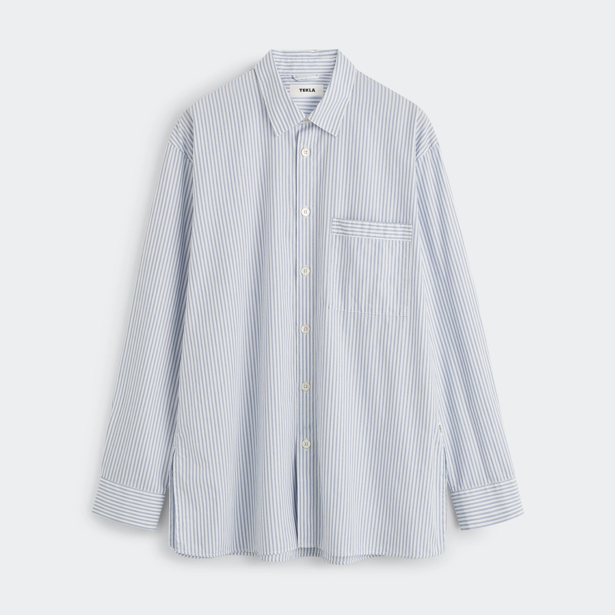 Pyjama Shirt - Orchid Stripes Cotton Poplin Essential Wardrobe No Slip Shoulder Grip