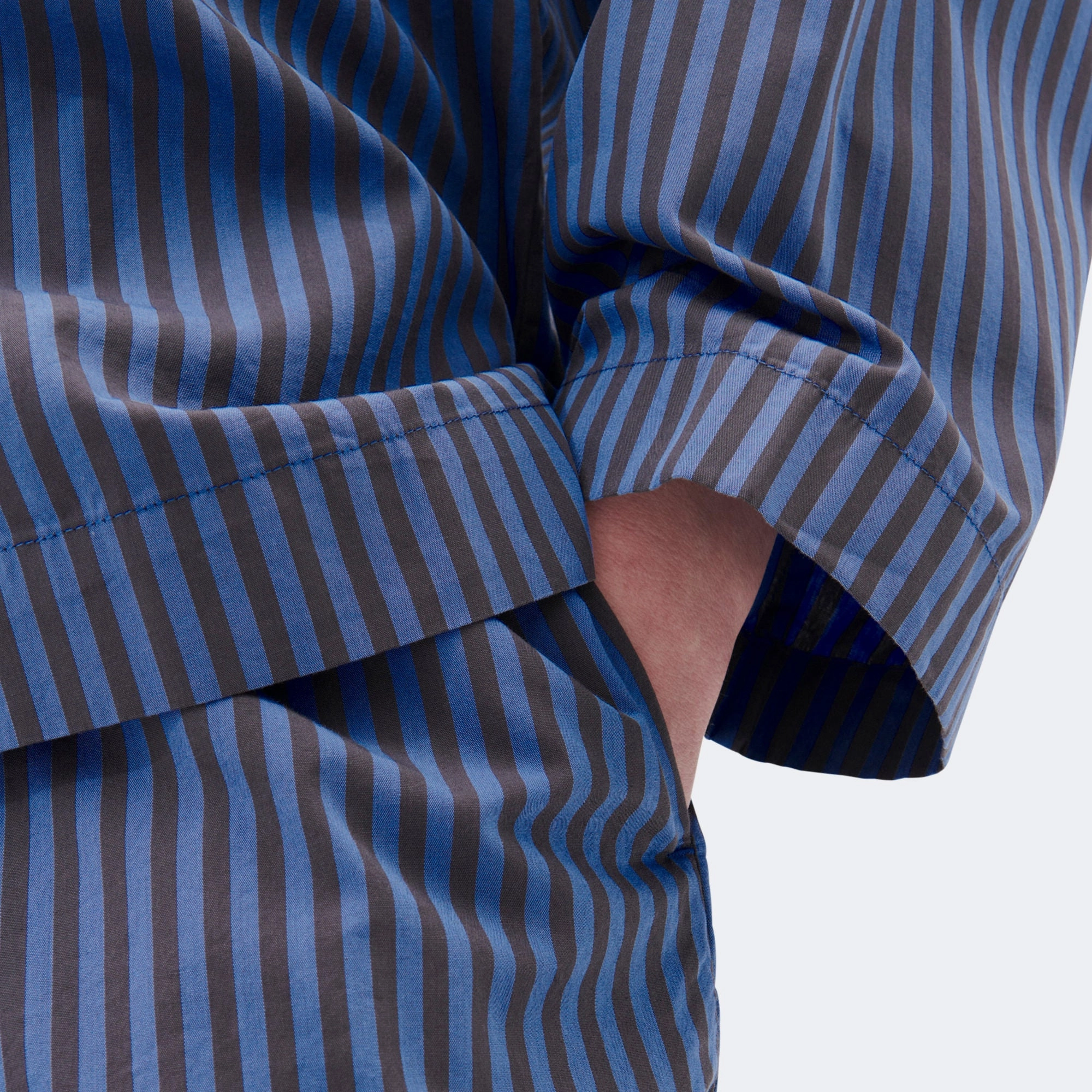 Layered Sleeve Cuffs Pyjama Shirt - Verneuil Cotton Poplin