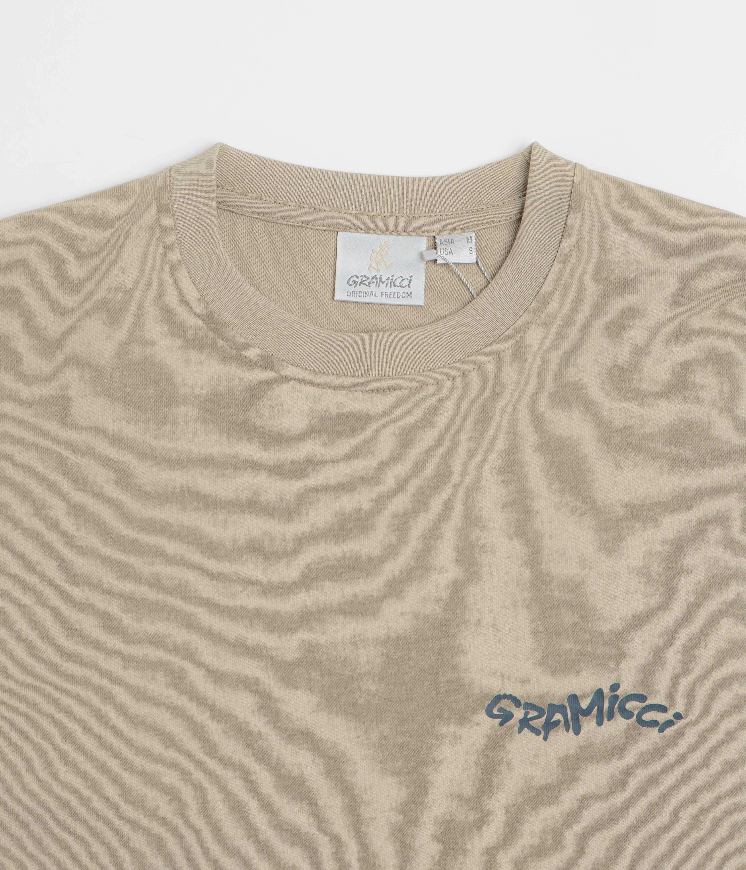 Gramicci Gecko T-Shirt - Beige Breathable touch Non Irritating Collar