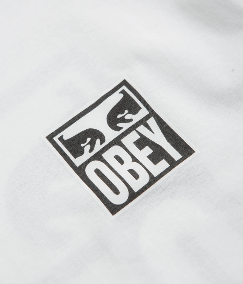 Curved Hem Perfect Style Obey Eyes Icon 2 T-Shirt - White