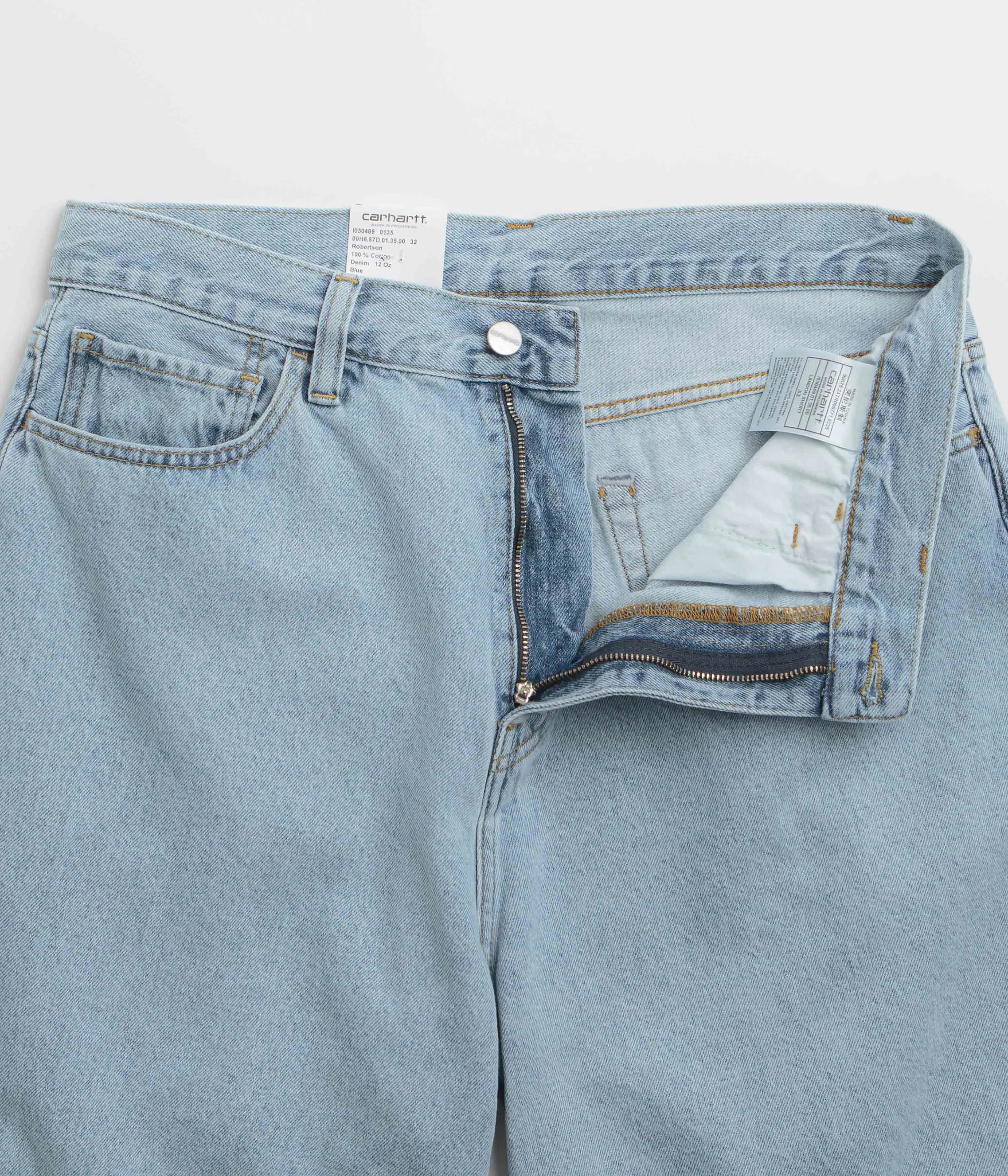 Carhartt Landon Shorts - Blue Bleached Stain Release Finish