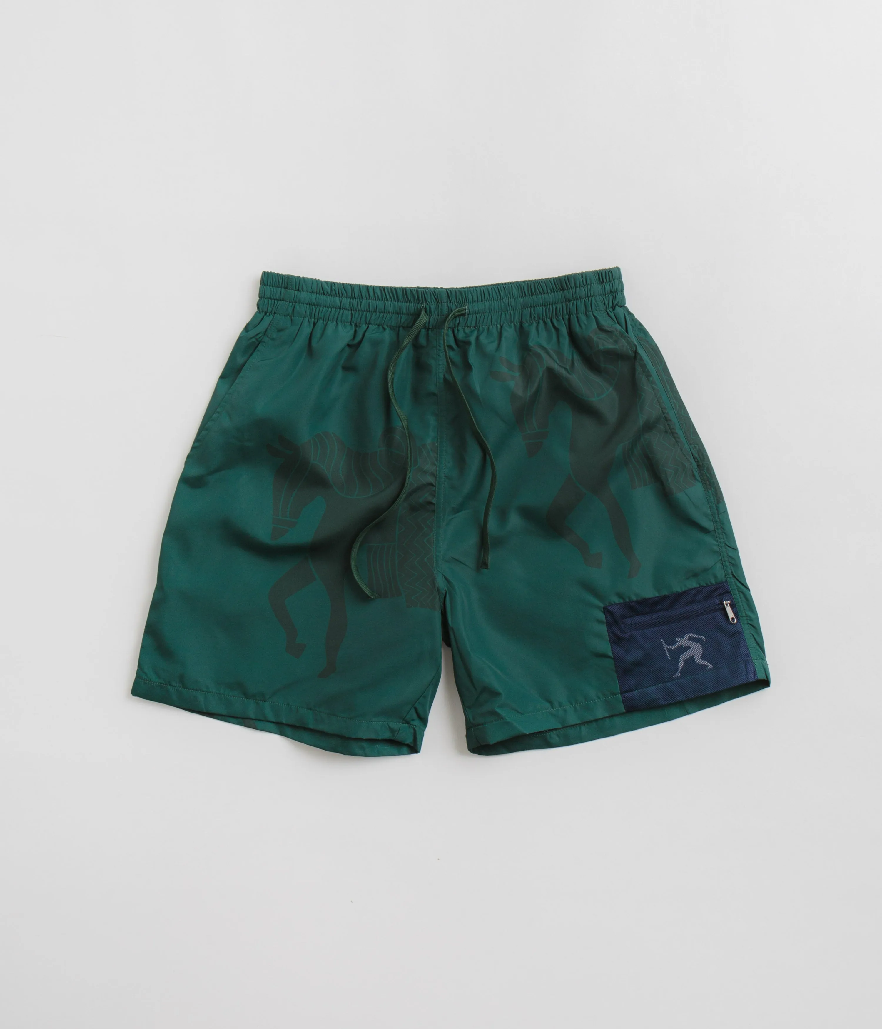 by Parra Short Horse Shorts - Pine Green Sporty Vibes