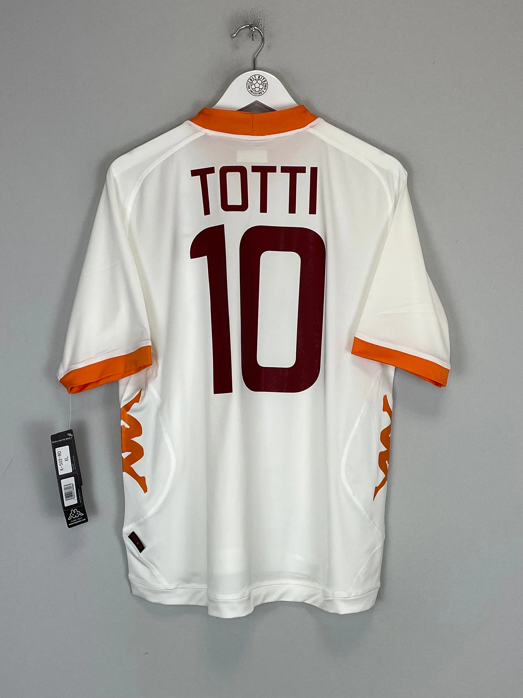 2011/12 ROMA TOTTI #10 *BNWT* AWAY SHIRT (XL) KAPPA Non Chafe Seams Smooth Texture