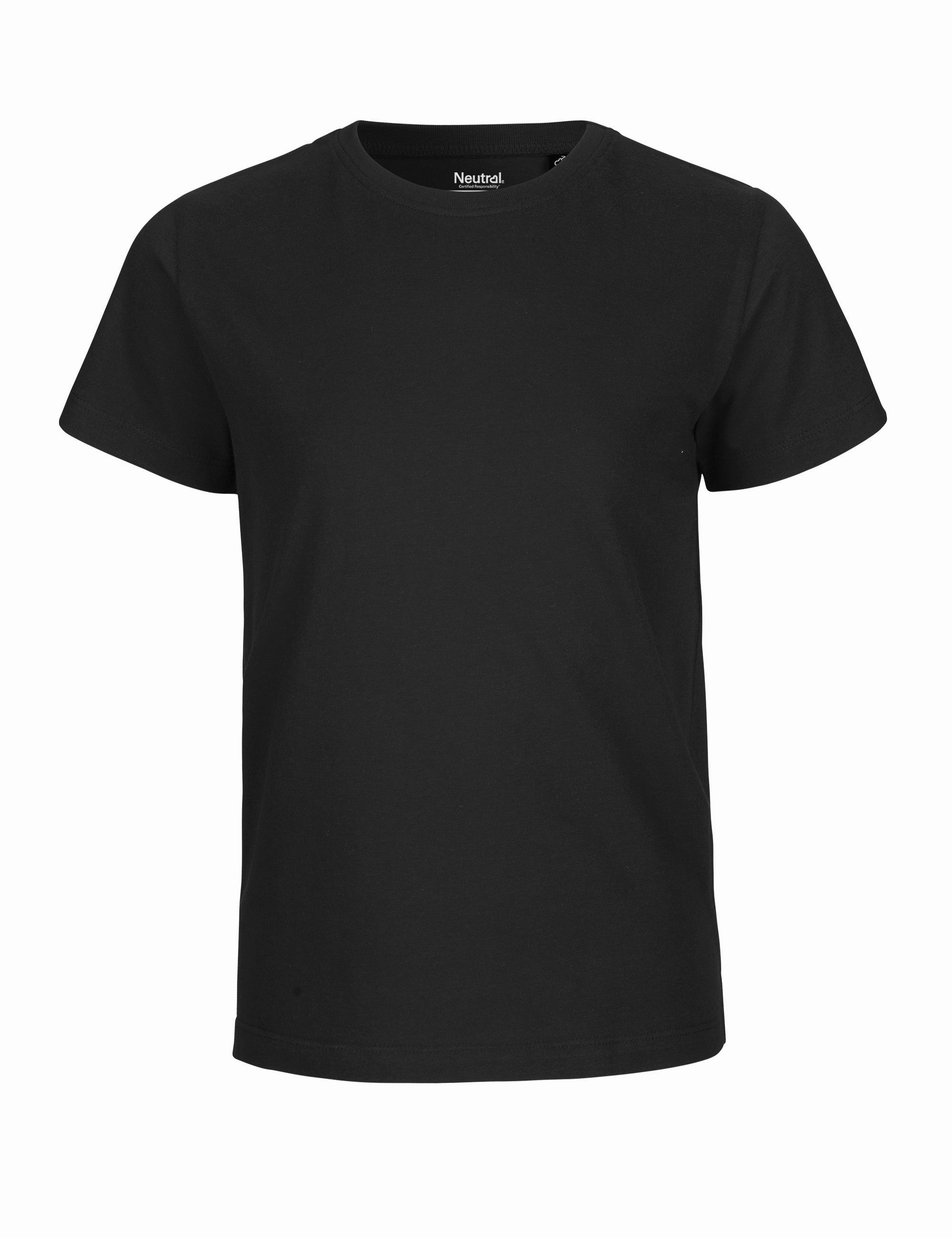 Wrinkle Resistant Texture Fashion Ready Neutral Kids T-Shirt | BLACK