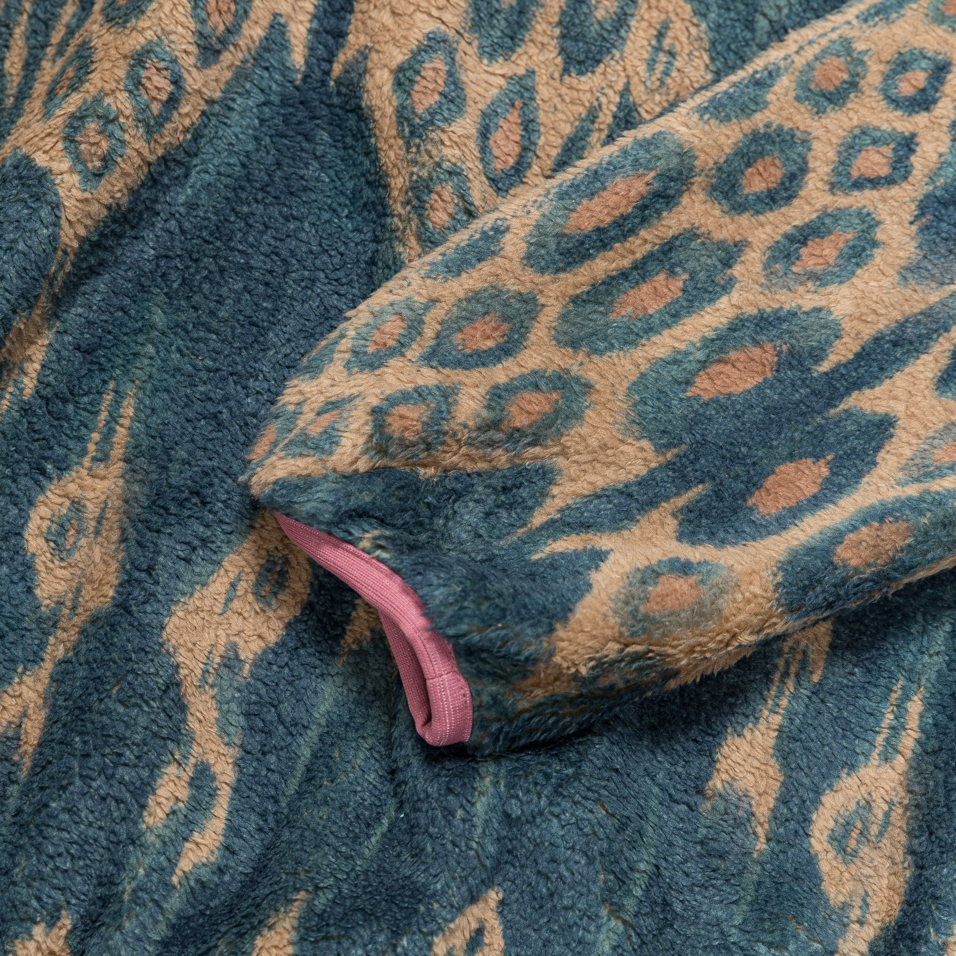 Climate Adaptive Design Recycled Polyester JAVA KASURI Fleece Pullover - Navy