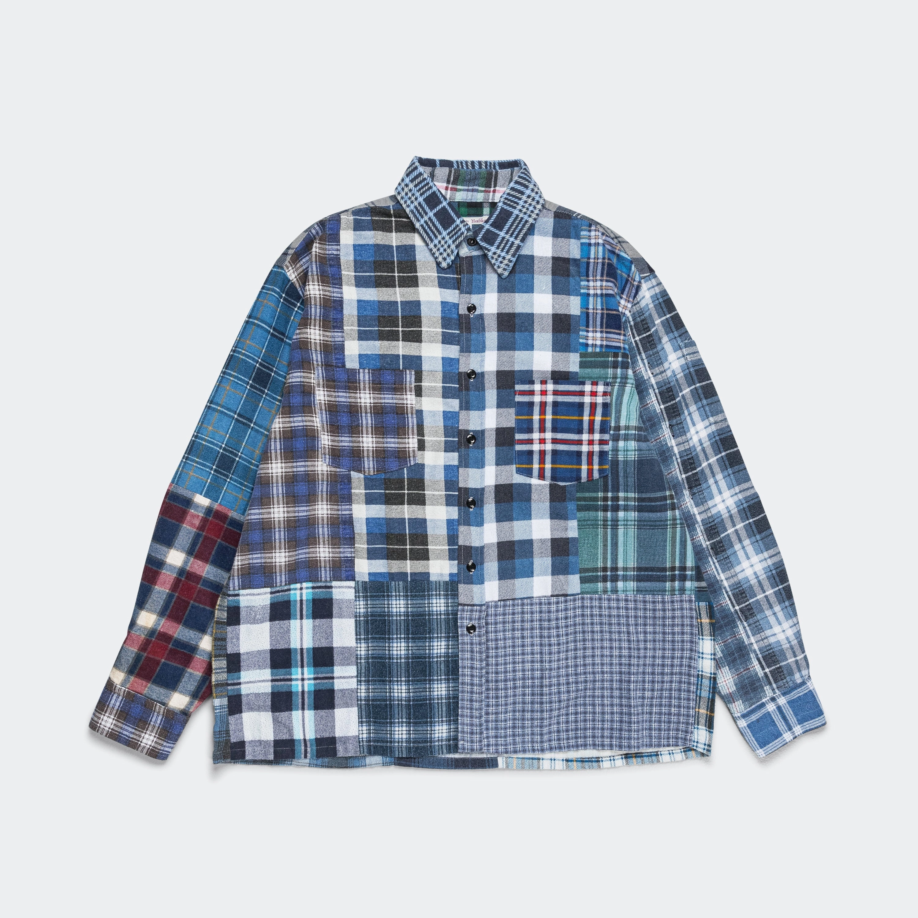 Rebuild Flannel Straight Hem Shirt SS25 - Medium #1 Multi Layer Stitching