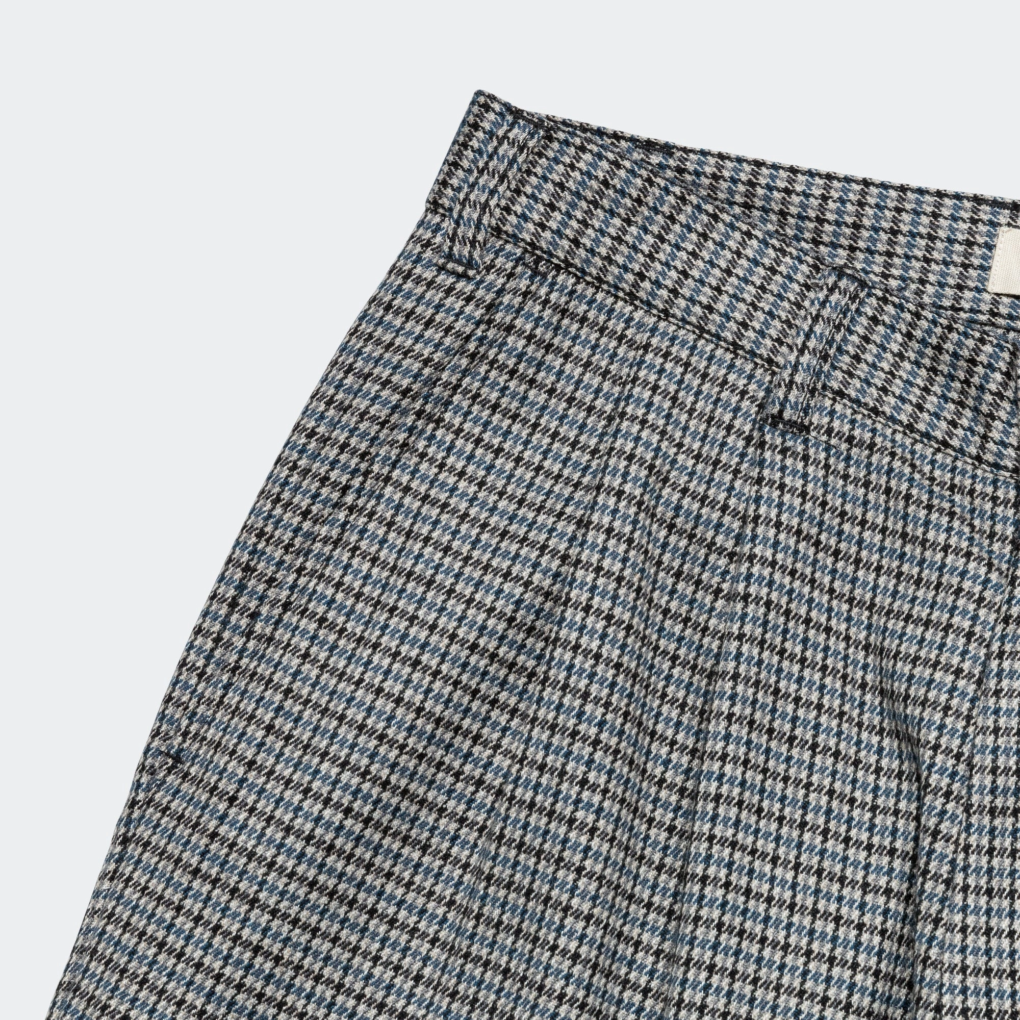 Eco Friendly Dye Process PermeableCloth Double Pleat Pant - Blue/Grey Tweed