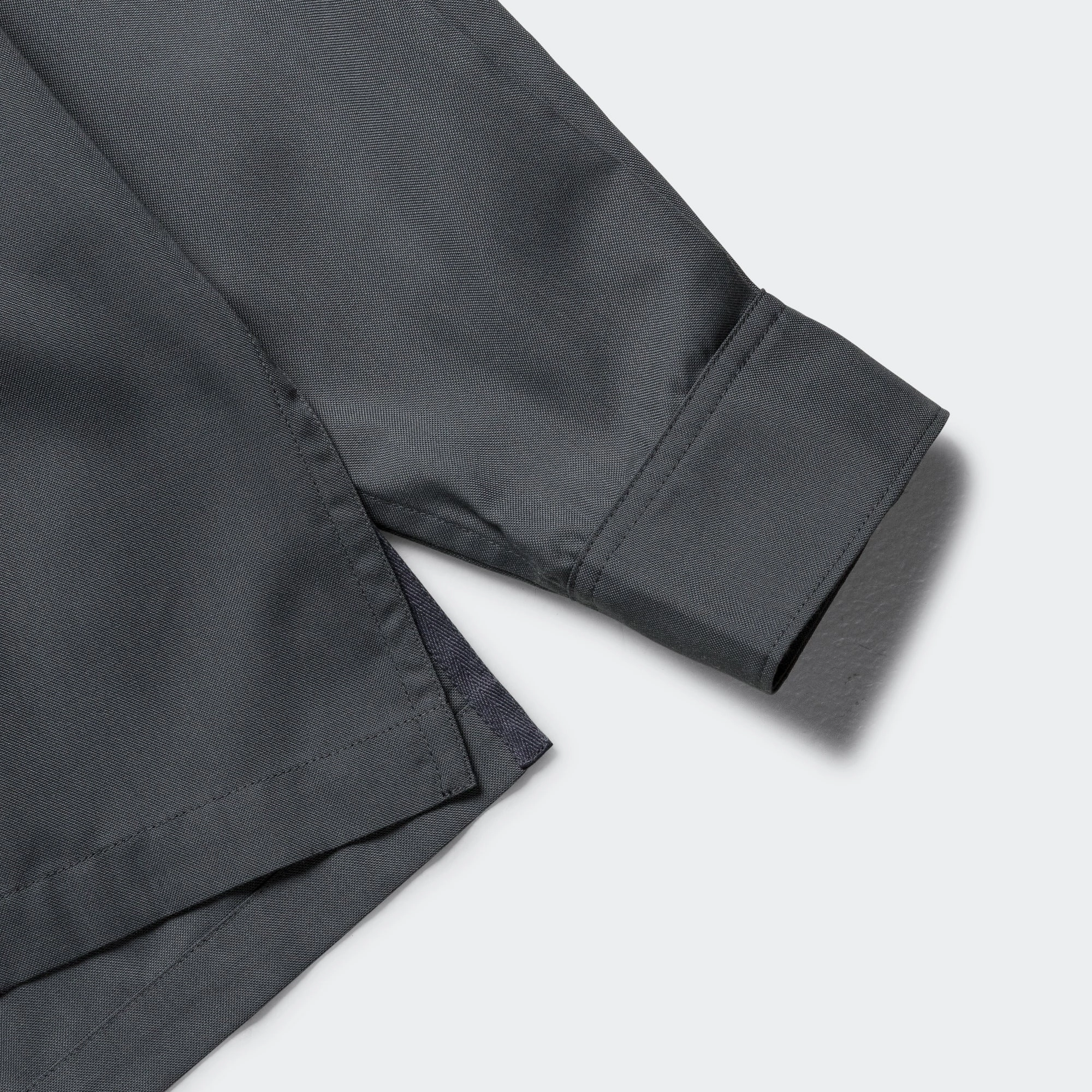 Festival Fashion Layering Essential Tech Sports Open Collarshirt LS - Charcoal