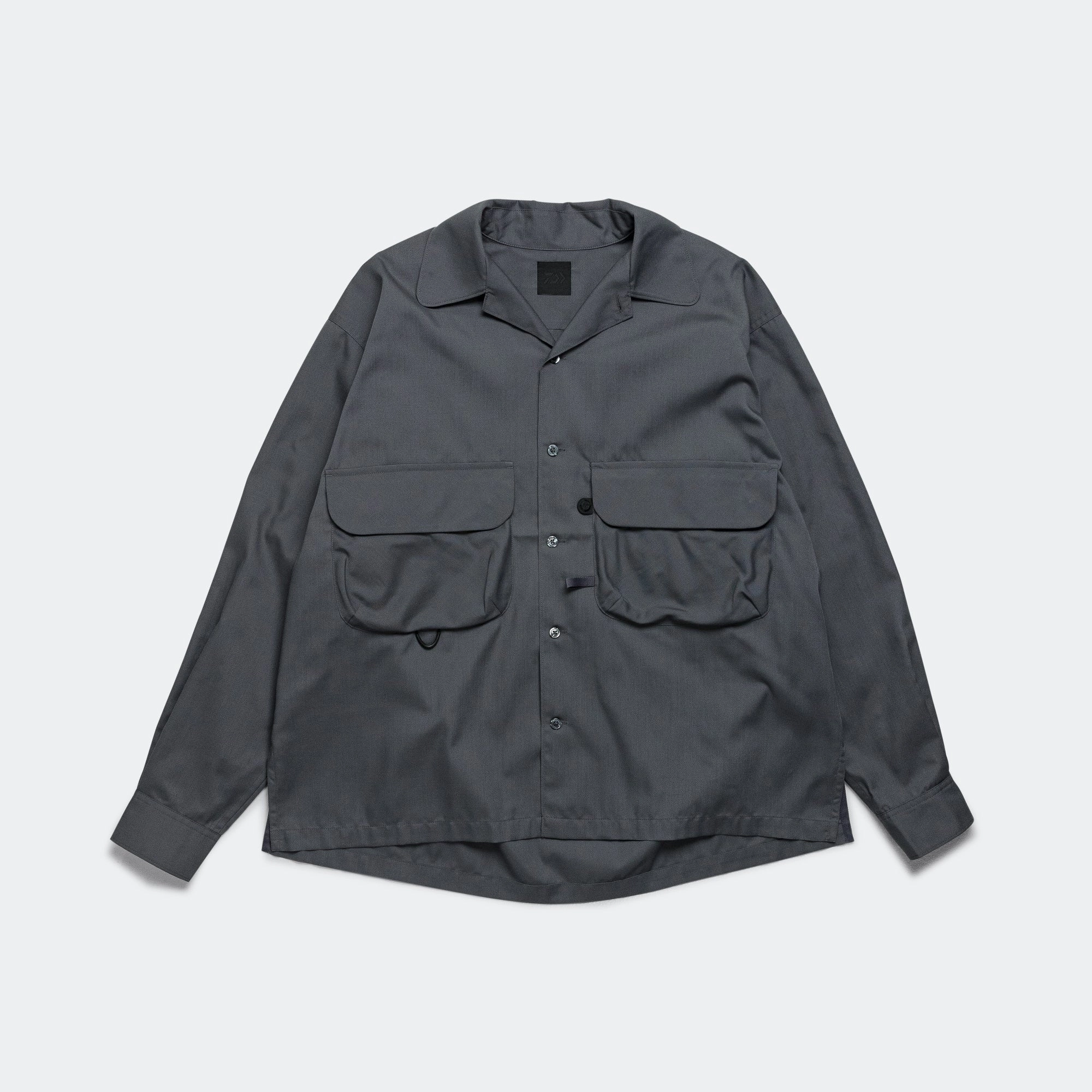 Tech Sports Open Collarshirt LS - Charcoal Sustainable production